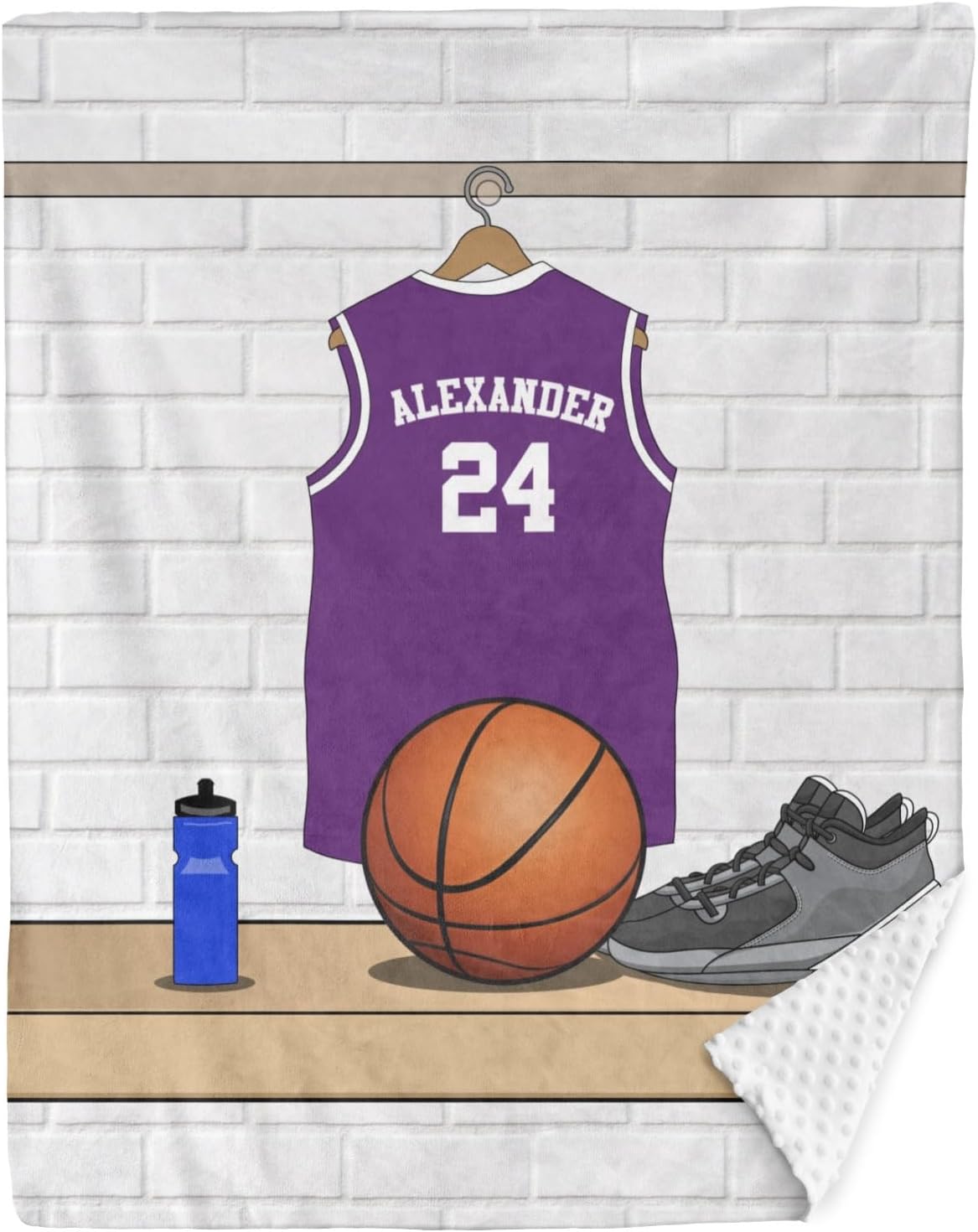 Manta personalizada para fanáticos del deporte, diseño de uva, súper suave, de doble capa, manta Minky de 50 x 60 pulgadas con respaldo de puntos,