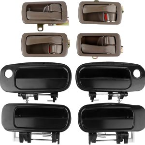 NPAUTO Manijas de puerta interiores y exteriores de repuesto para Toyota Camry 1992 1993 1994 1995 1996, delantera y trasera izquierda del conductor NPAUTO Manijas de puerta interiores y exteriores de repuesto para Toyota Camry 1992 1993 1994 1995 1996, delantera y trasera izquierda del conductor