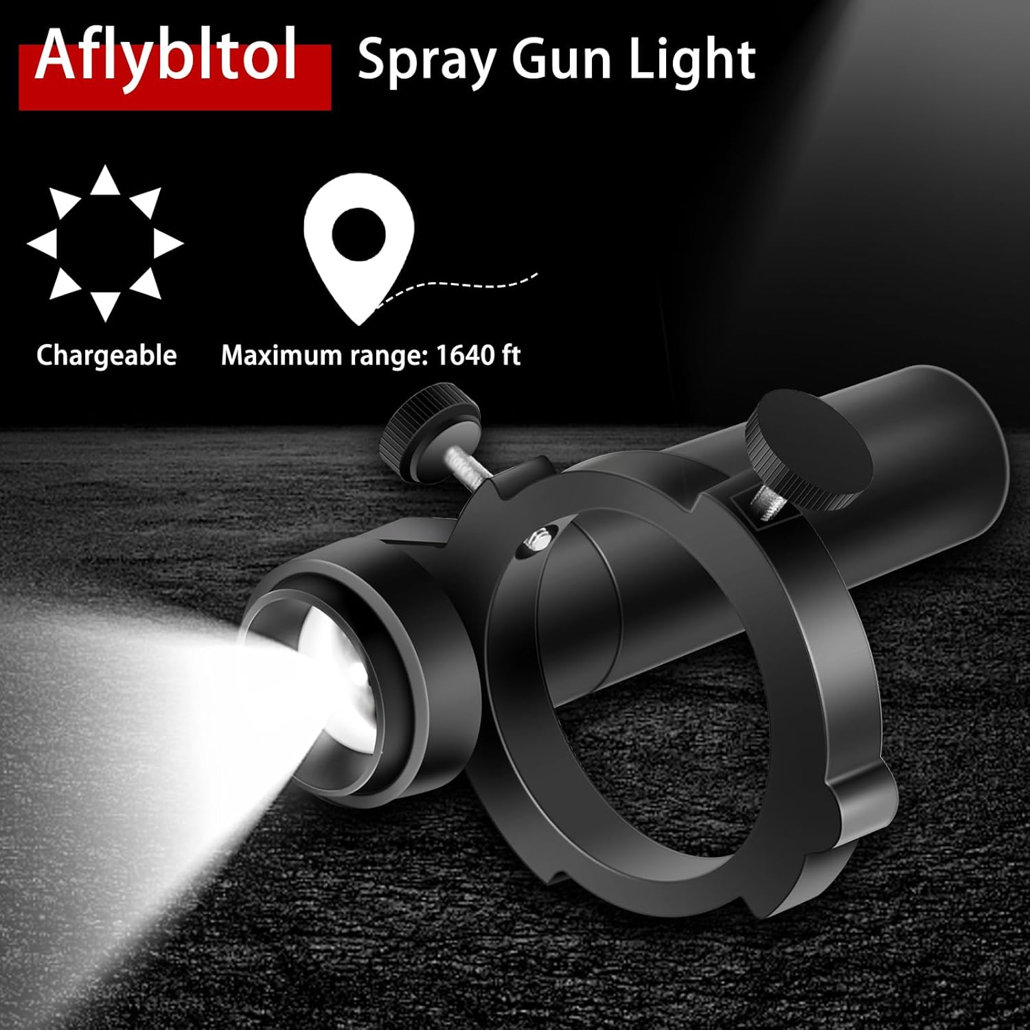 Sistema de iluminación de pistola de pintura en aerosol automotriz, recargable, hasta 10 horas de uso continuo, brillo ajustable y tamaño de apertura