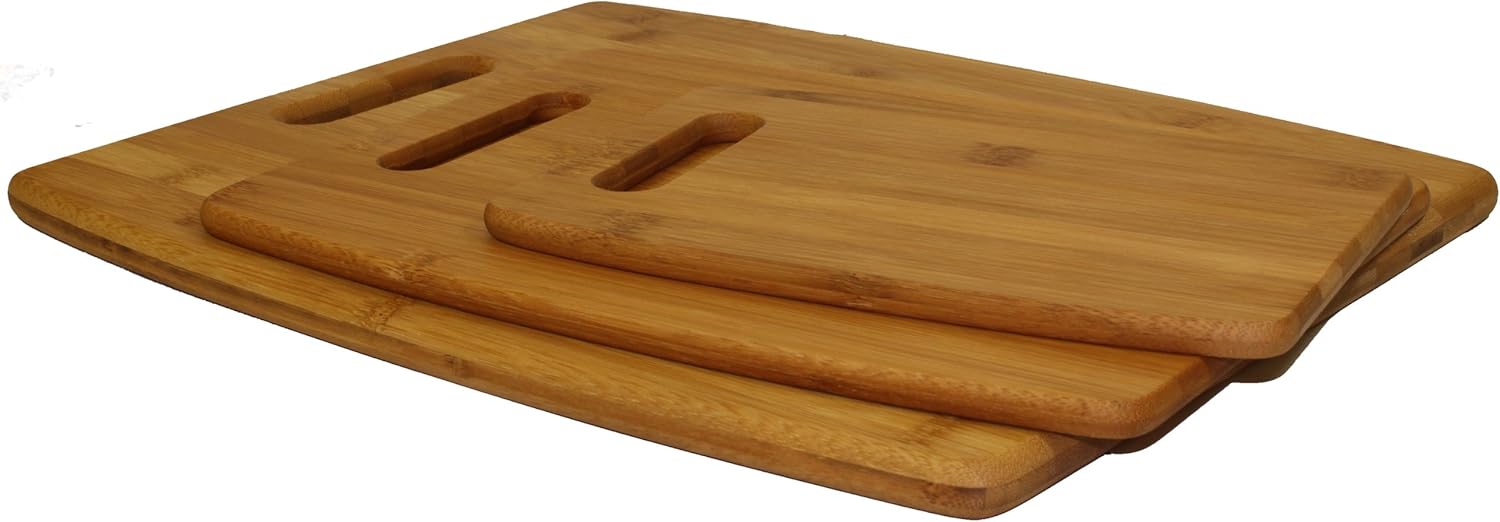 Oceanstar Juego de 3 tablas de cortar de bambú CB1156, tamaño único, natural