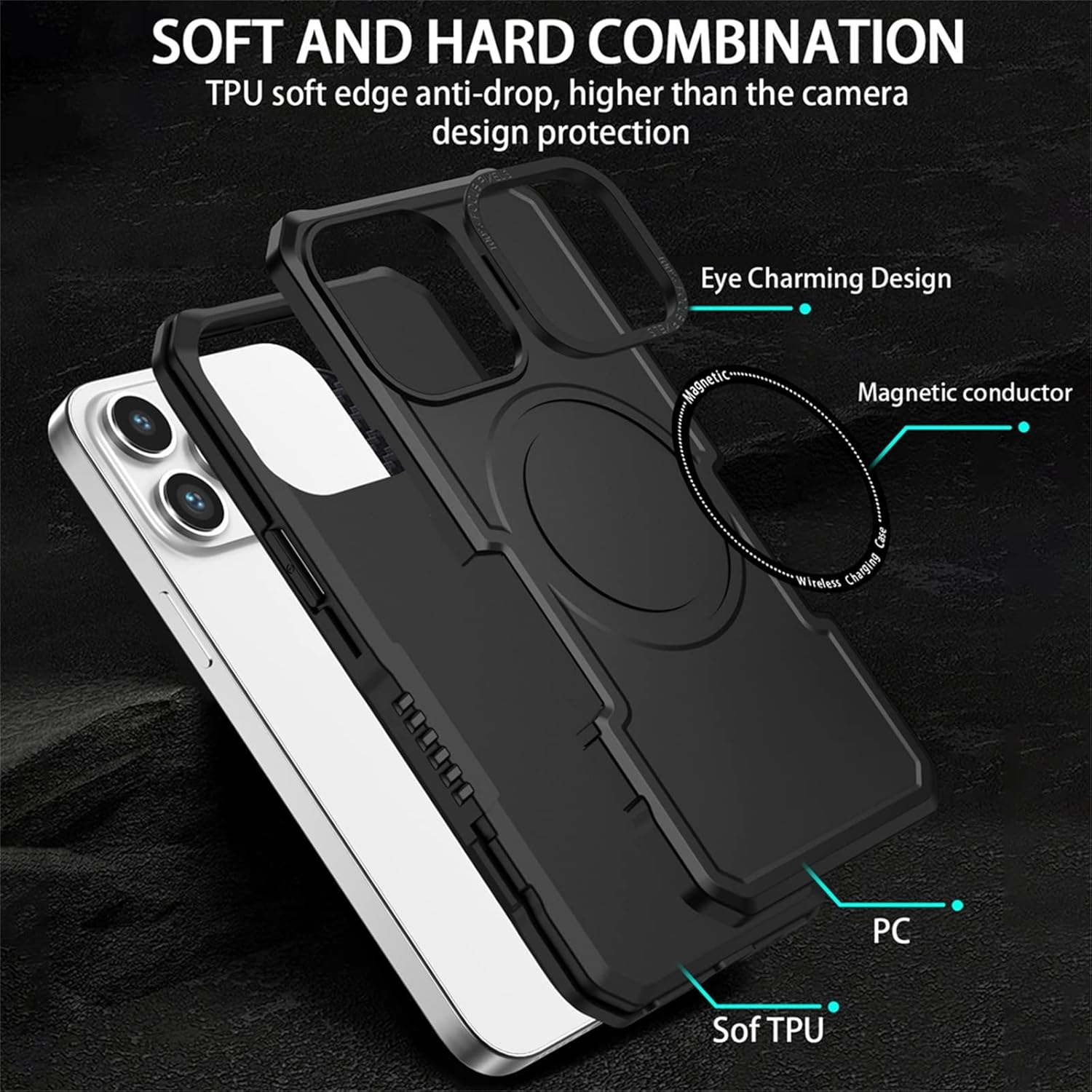 Ysnzaq Funda magnética para Samsung Galaxy S21 FE de 6.5 pulgadas, compatible con MagSafe, compatible con Wireless Chager, protector de lente, funda