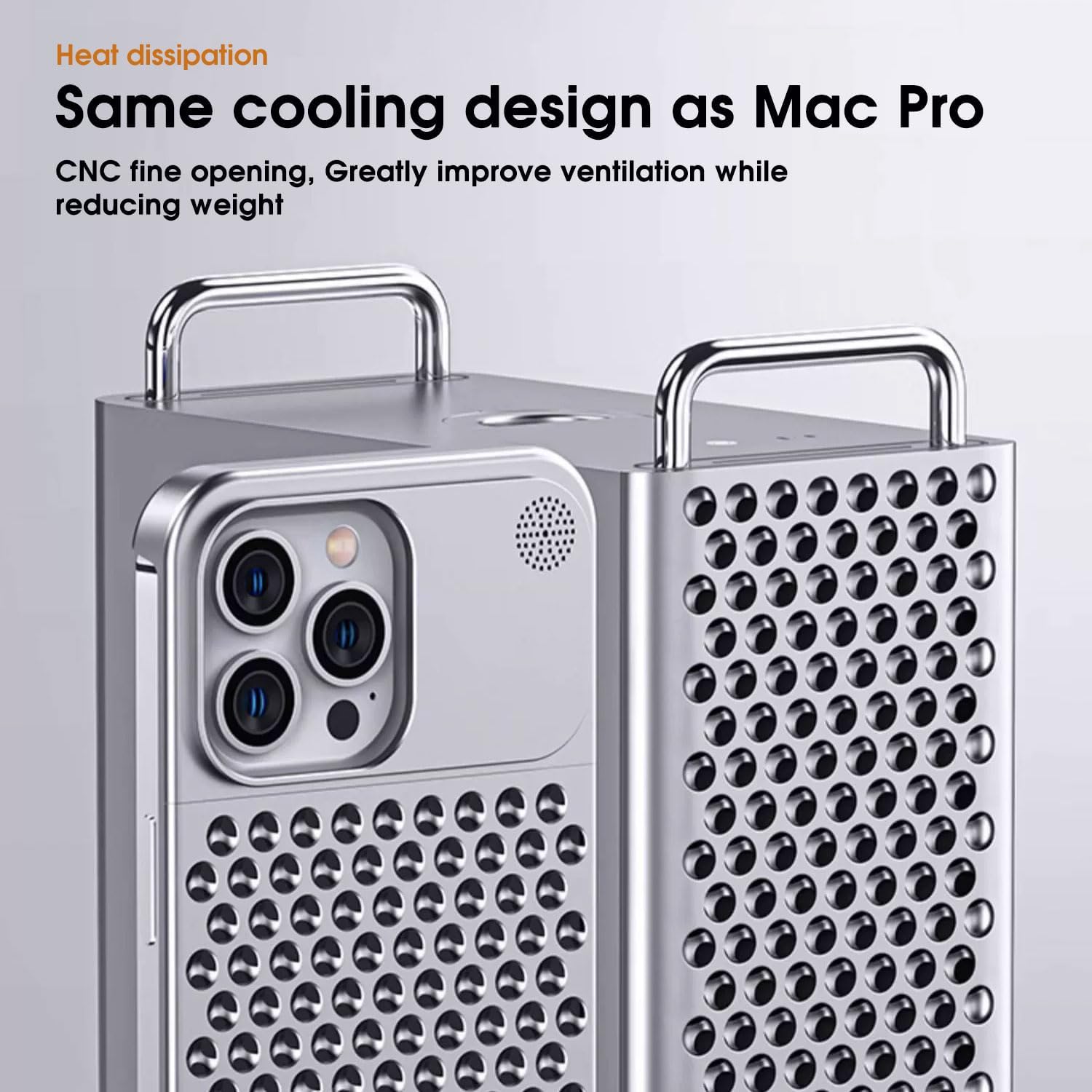 Arae Funda de aluminio para iPhone 14  iPhone 13, disipación de calor anticaídas, funda delgada antiarañazos para iPhone 14iPhone 13, gris