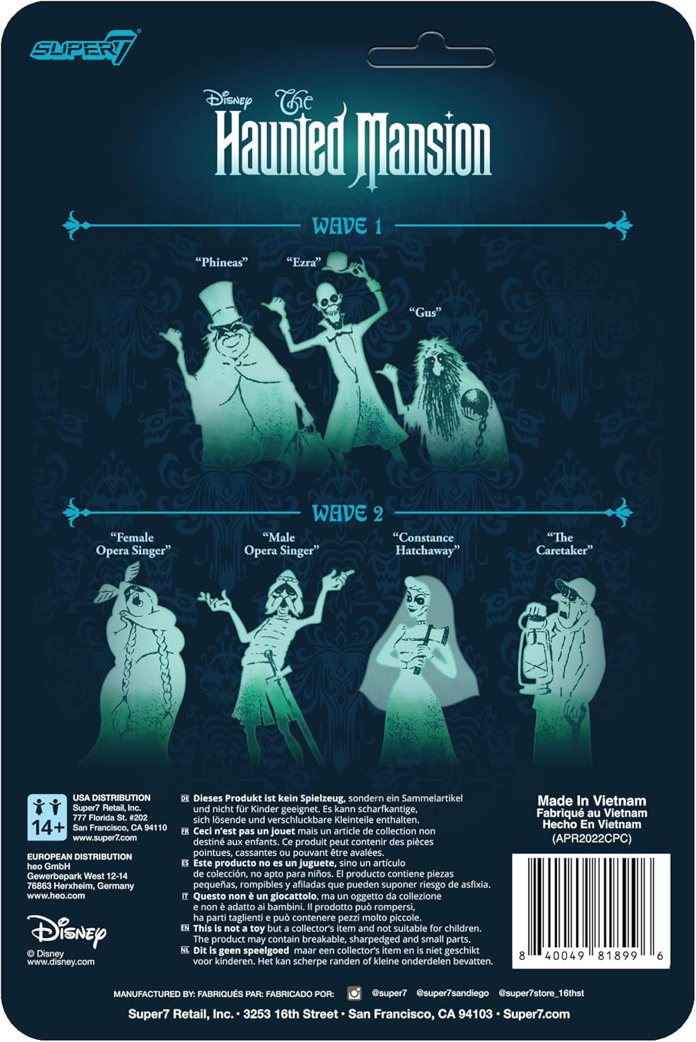 Super7 Disney Haunted Mansion – Cantante de ópera femenina – Figura de acción de Disney de 3.75 pulgadas con accesorio, coleccionables clásicos de