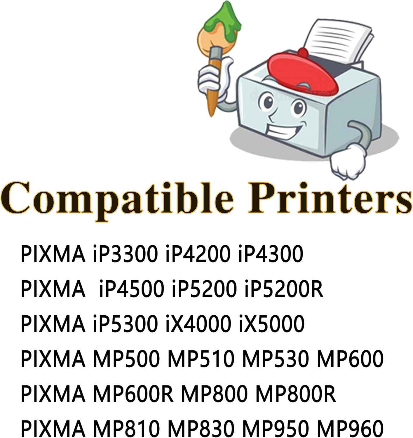 MM MUCH & MORE Cartucho de tinta compatible PGI5 CLI8 de repuesto para Canon PGI-5 CLI-8 PGI 5 CLI 8 utilizado para PIXMA iP3300 iP4200 iP4300