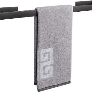 NearMoon Toallero de baño autoadhesivo cuadrado de acero inoxidable, estante de pared para colgar en el colgador adhesivo, estilo contemporáneo, sin NearMoon Toallero de baño autoadhesivo cuadrado de acero inoxidable, estante de pared para colgar en el colgador adhesivo, estilo contemporáneo, sin