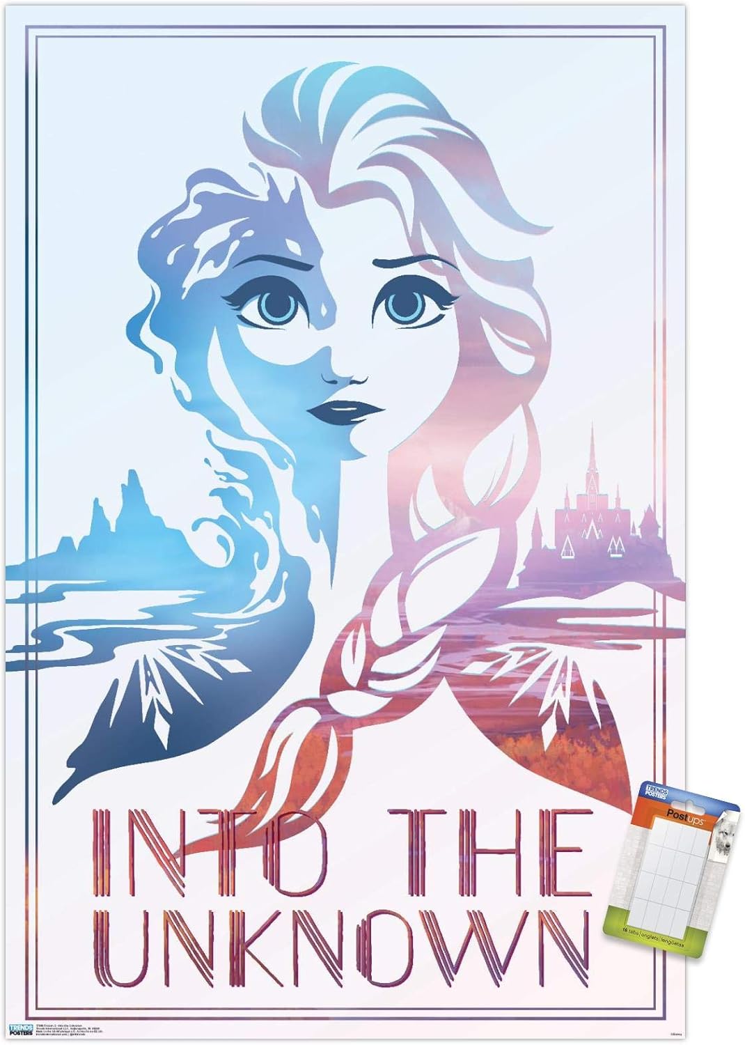 Trends International Disney Frozen 2 – Póster de “Into the Unknown Wall”, 22.375 x 34 pulgadas, paquete de póster y montaje