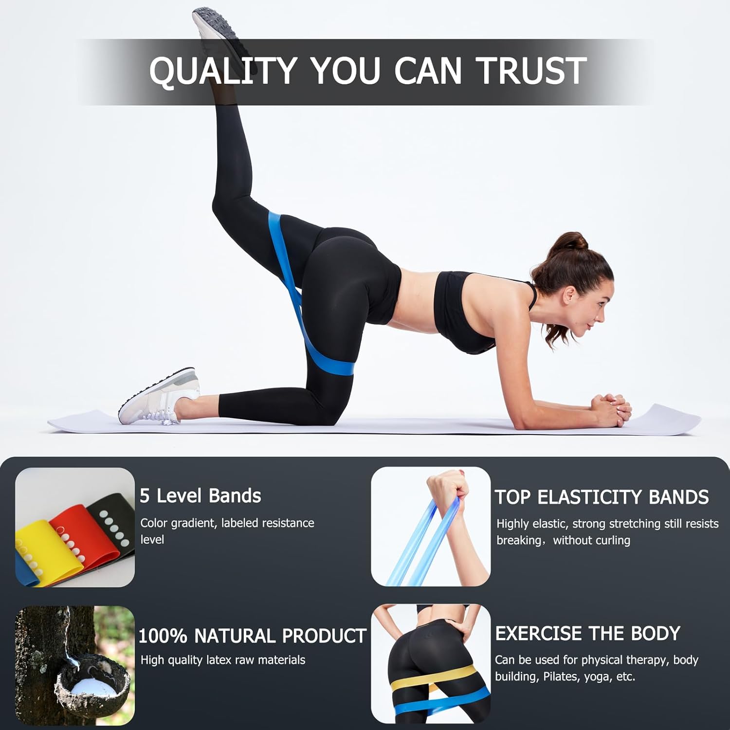 5 bandas de resistencia en bucle, bandas de ejercicio para mujeres y hombres, mini bandas de ejercicio para entrenamiento, bandas de entrenamiento