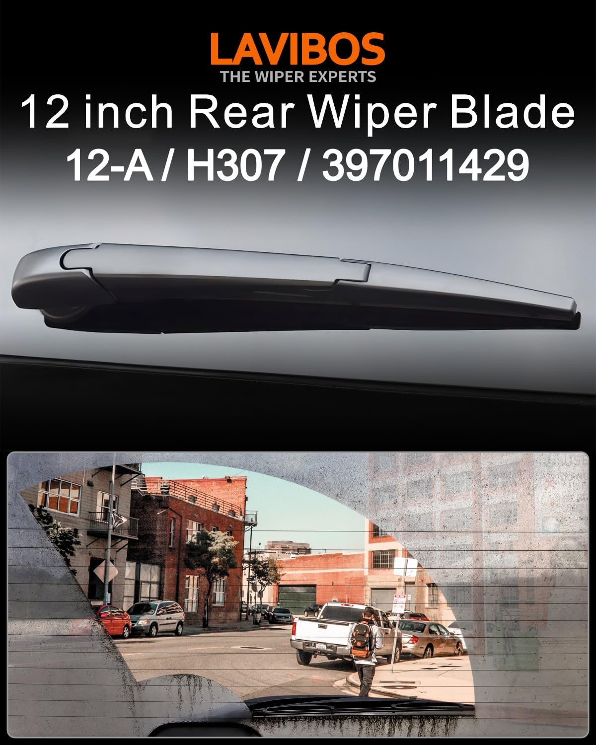 LAVIBOS Limpiaparabrisas trasero de 12 pulgadas (12A), limpiaparabrisas trasero para RAV4 22-19,12-01, Highlander 19-01, Land Cruiser, lexus NX, UX,