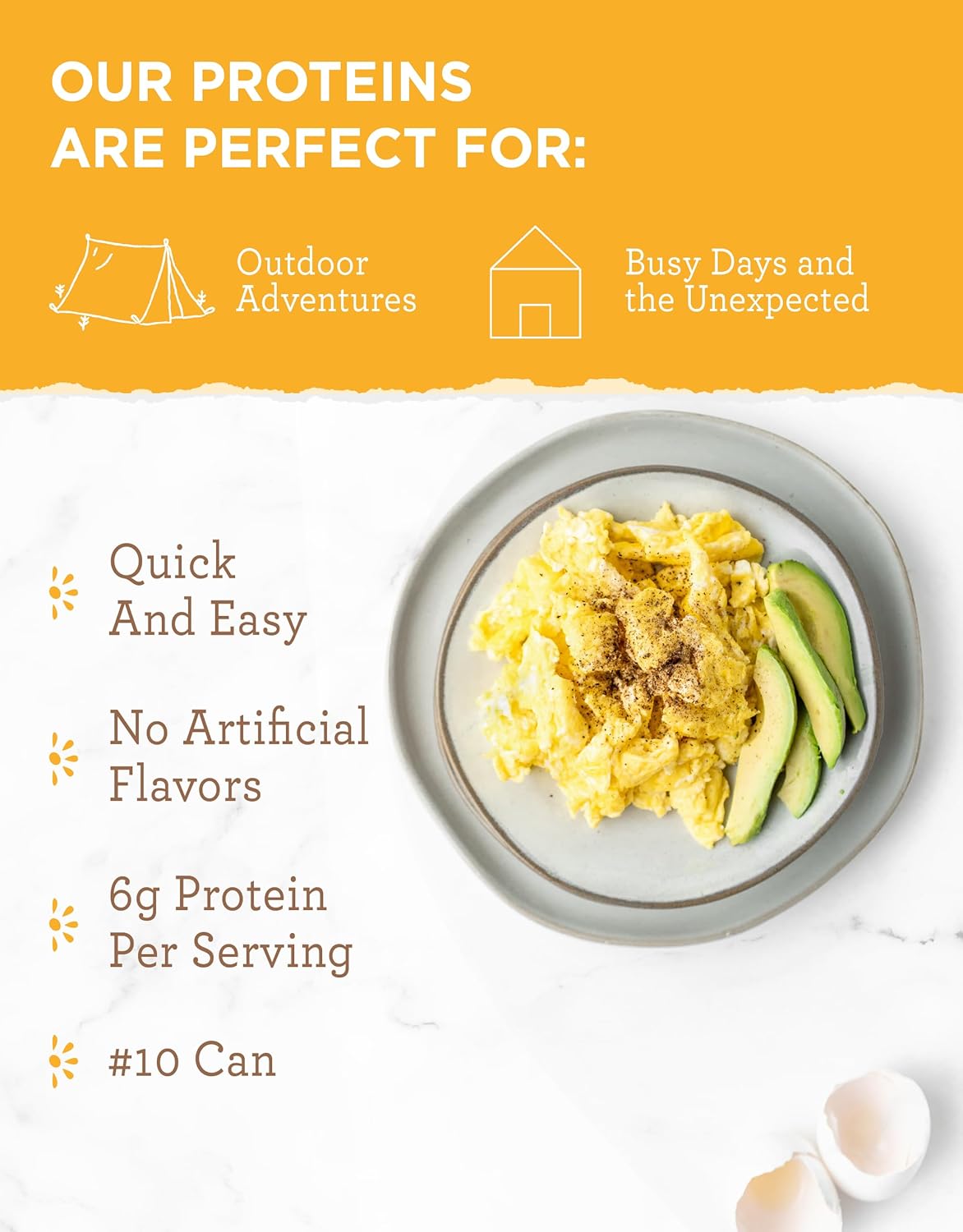 READYWISE – Cocina simple, huevos en polvo, 72 porciones, suministro de alimentos de emergencia, alimentos deshidratados, suministros para hornear,