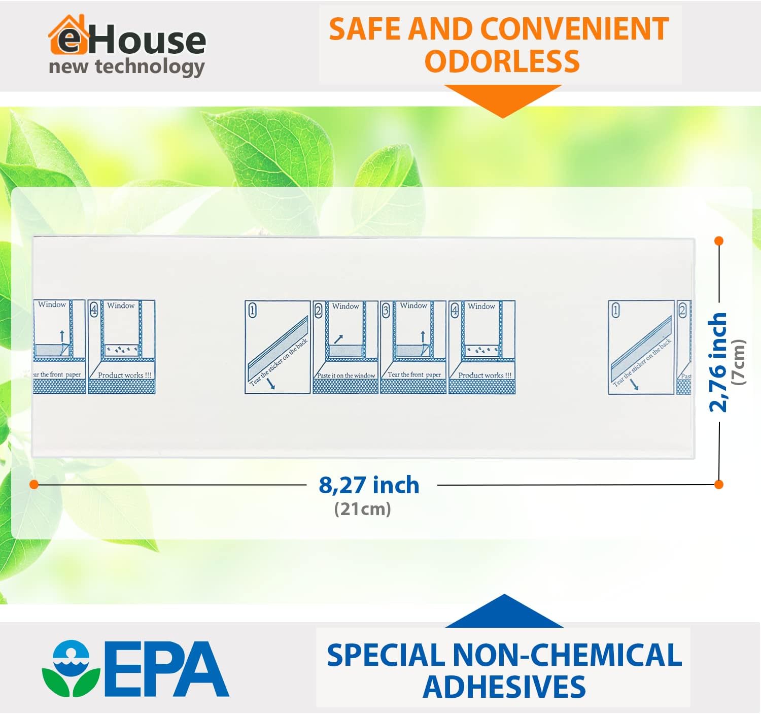 Trampas para moscas de interior para el hogar, tiras adhesivas para colgar en la ventana, para control de la casa sobre insectos, mariquitas, moscas