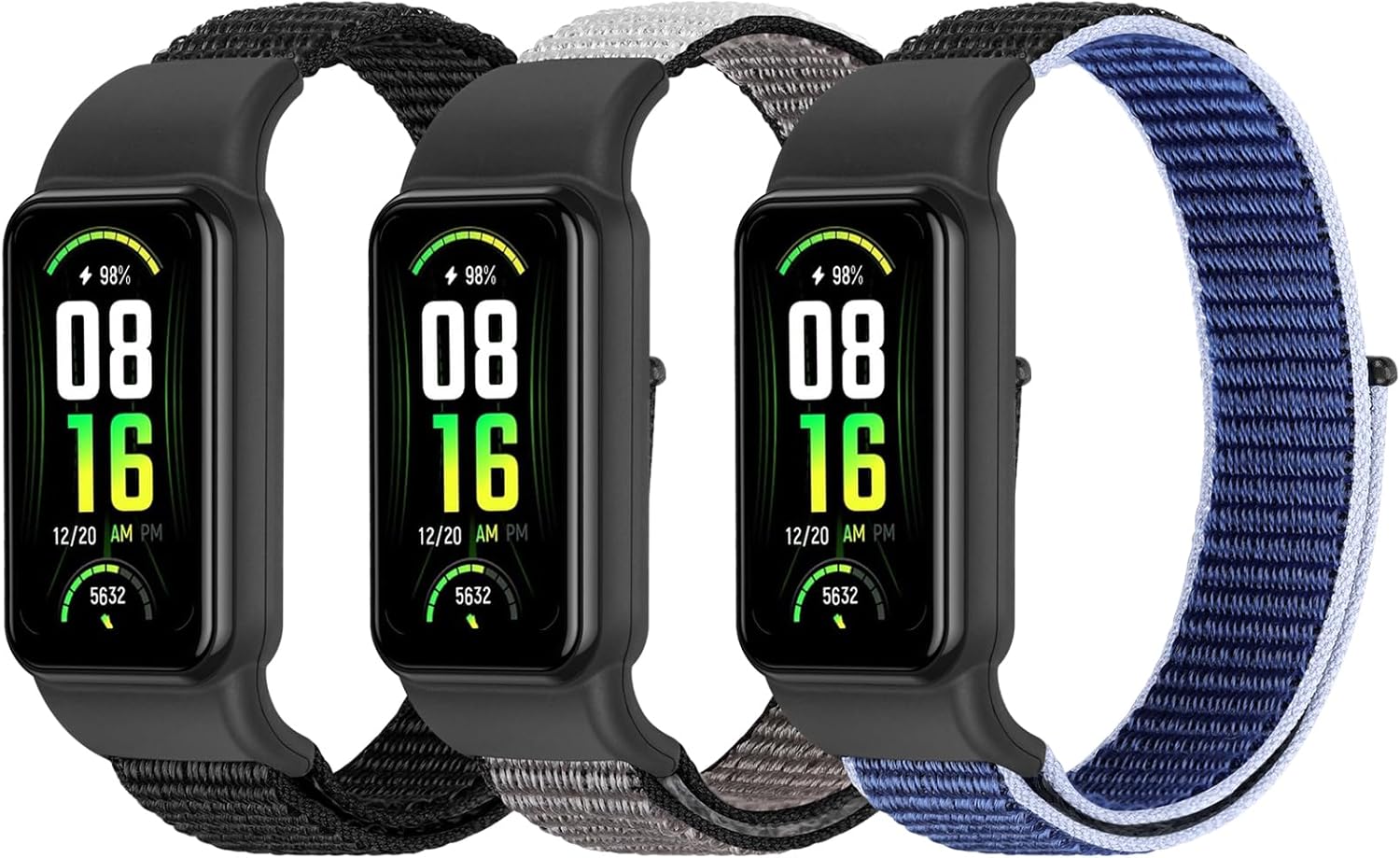 YCHDDER Solo Loop – Correas de nailon compatibles con Amazfit Band 7, suave, transpirable, cómoda, ajustable, colorida correa de repuesto deportiva