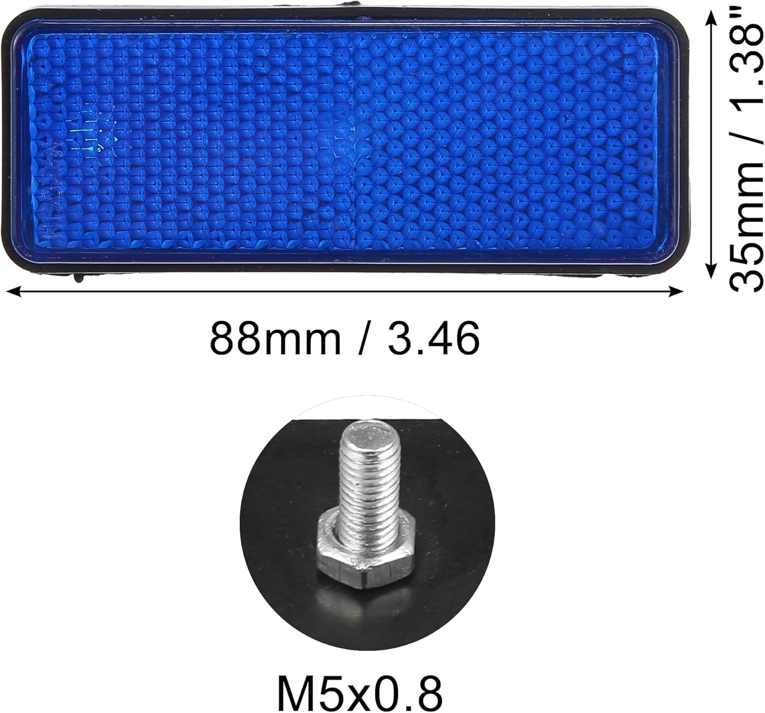 X AUTOHAUX Reflector universal de forma rectangular para latas de basura de motocicleta, remolque, camión y bicicleta, 4 unidades, color azul