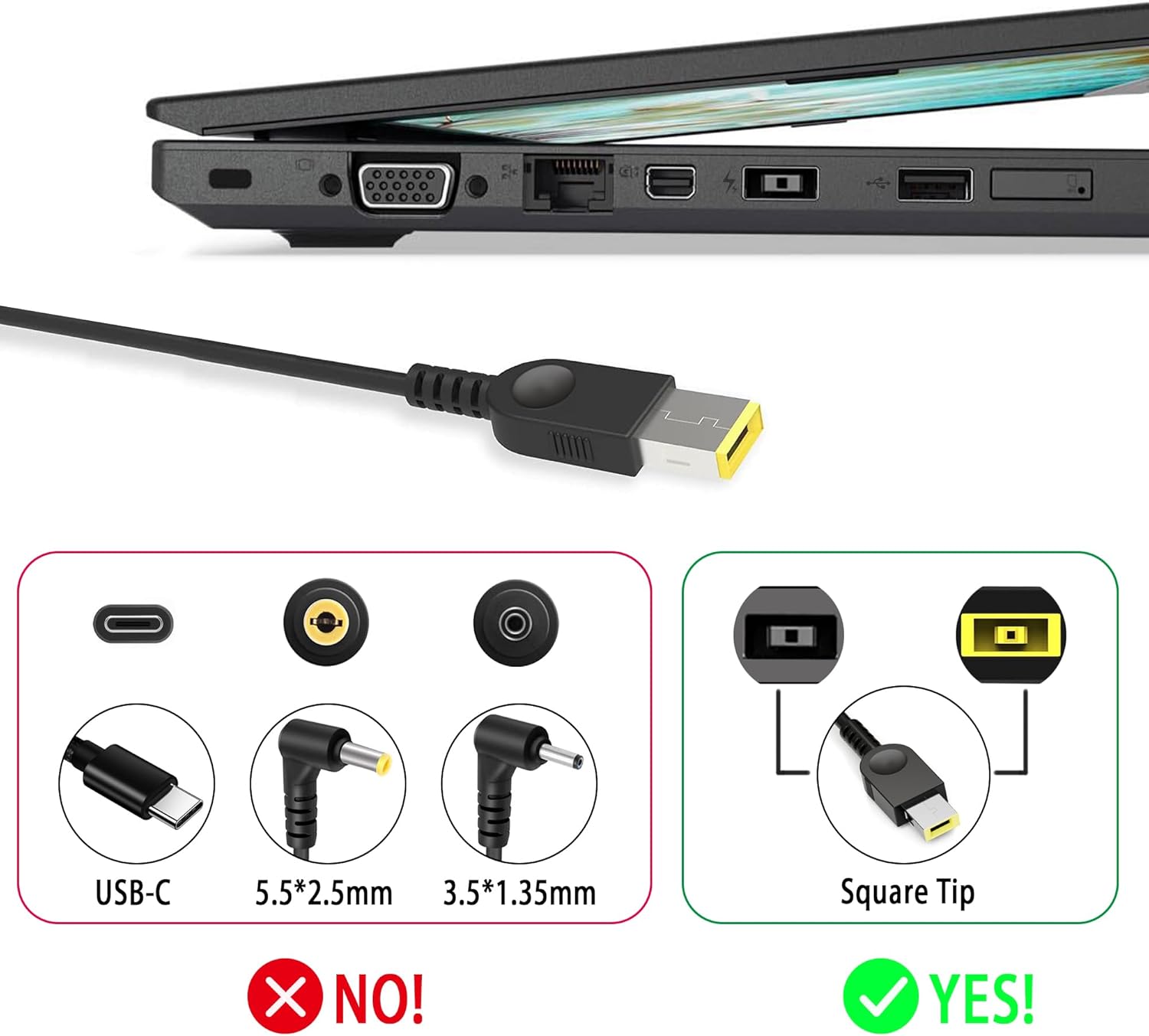 Adaptador de CA delgado de 20V 6.75A 135W para Lenovo Thinkpad X1 P1 P15v T15p ThinkPad T440P T470p T540p Ideapad 3 700 L340 Legion Y50 Y520 Y530