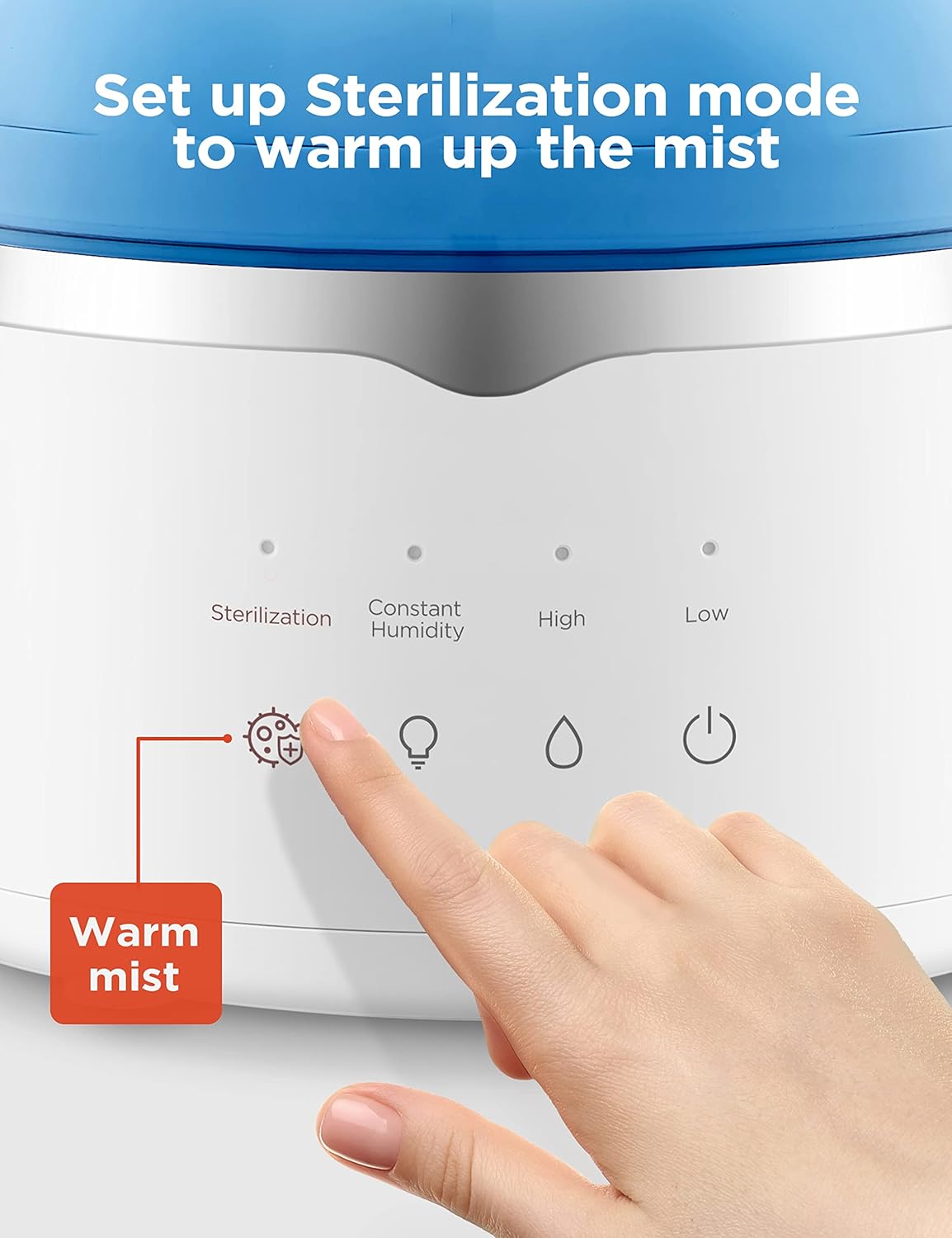 Pelonis Humidificadores de niebla cálida y fría para dormitorio, habitación grande, hogar y bebé, humidificador ultrasónico de niebla fría y cálida