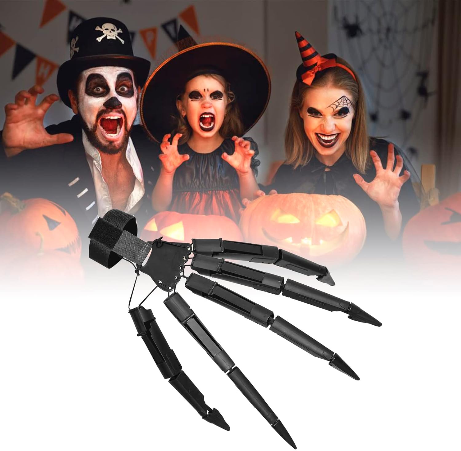 1 par de dedos articulados de Halloween, extensiones de dedos articulados, decoración de dedos de Halloween, extensiones de dedos articuladas