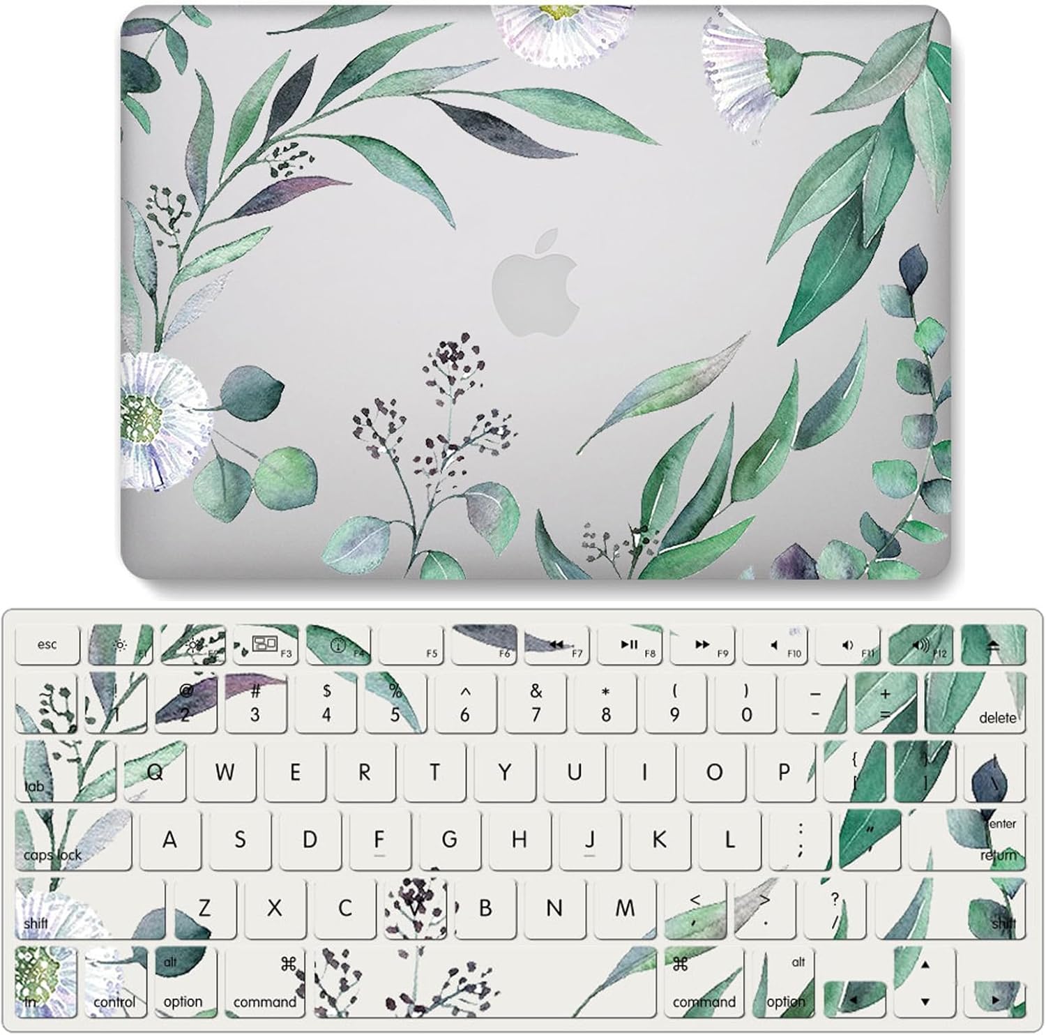 IVY Para MacBook Pro (15 pulgadas, 2016-2019, modelos A1707  A1990) Flower Garland Clear Case con cubierta de teclado – I