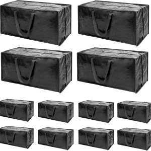 Bolsas de mudanza negras  Paquete de 8 bolsas de almacenamiento extra grandes y resistentes con cremallera y asas de refuerzo  29 x 14 x 13 pulgadas Bolsas de mudanza negras  Paquete de 8 bolsas de almacenamiento extra grandes y resistentes con cremallera y asas de refuerzo  29 x 14 x 13 pulgadas