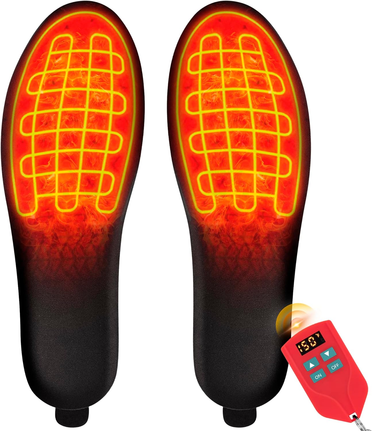 Plantilla térmica para hombres y mujeres, calentadores de pies recargables con control remoto, plantillas eléctricas para zapatos térmicos para