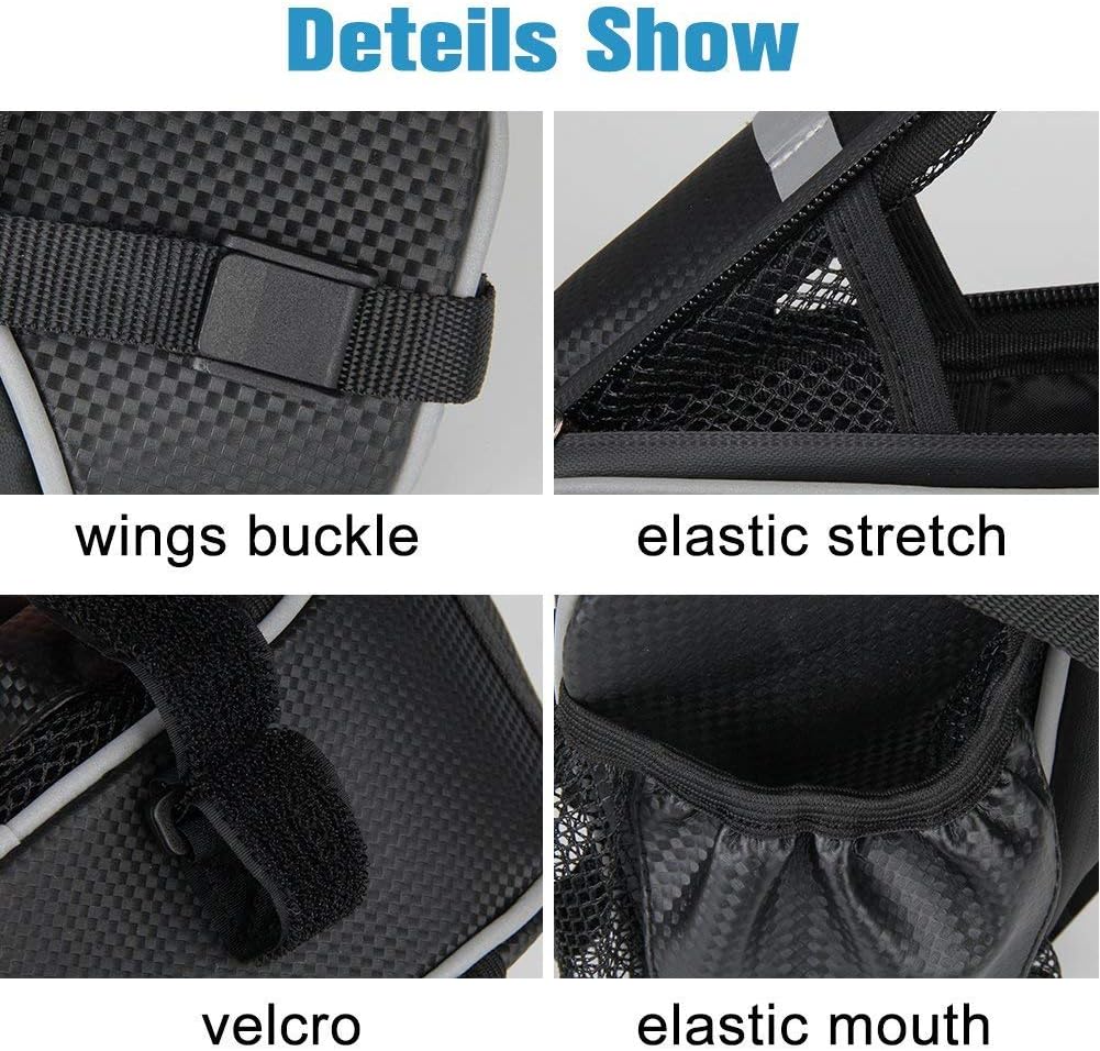 Bolsa para botella de agua, impermeable, parte trasera debajo del asiento, bolsa doble para botella, bolsillo trasero de bicicleta con tira