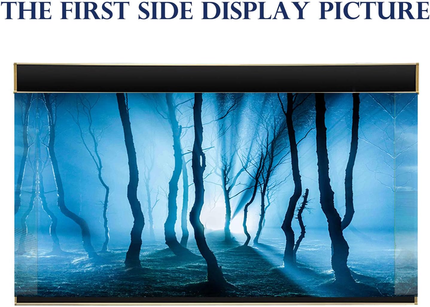 Fondo de peces Papel de doble cara 3D Piedra y árboles Acuario Fondo Imagen 16 “x 40” Fondo de pecera