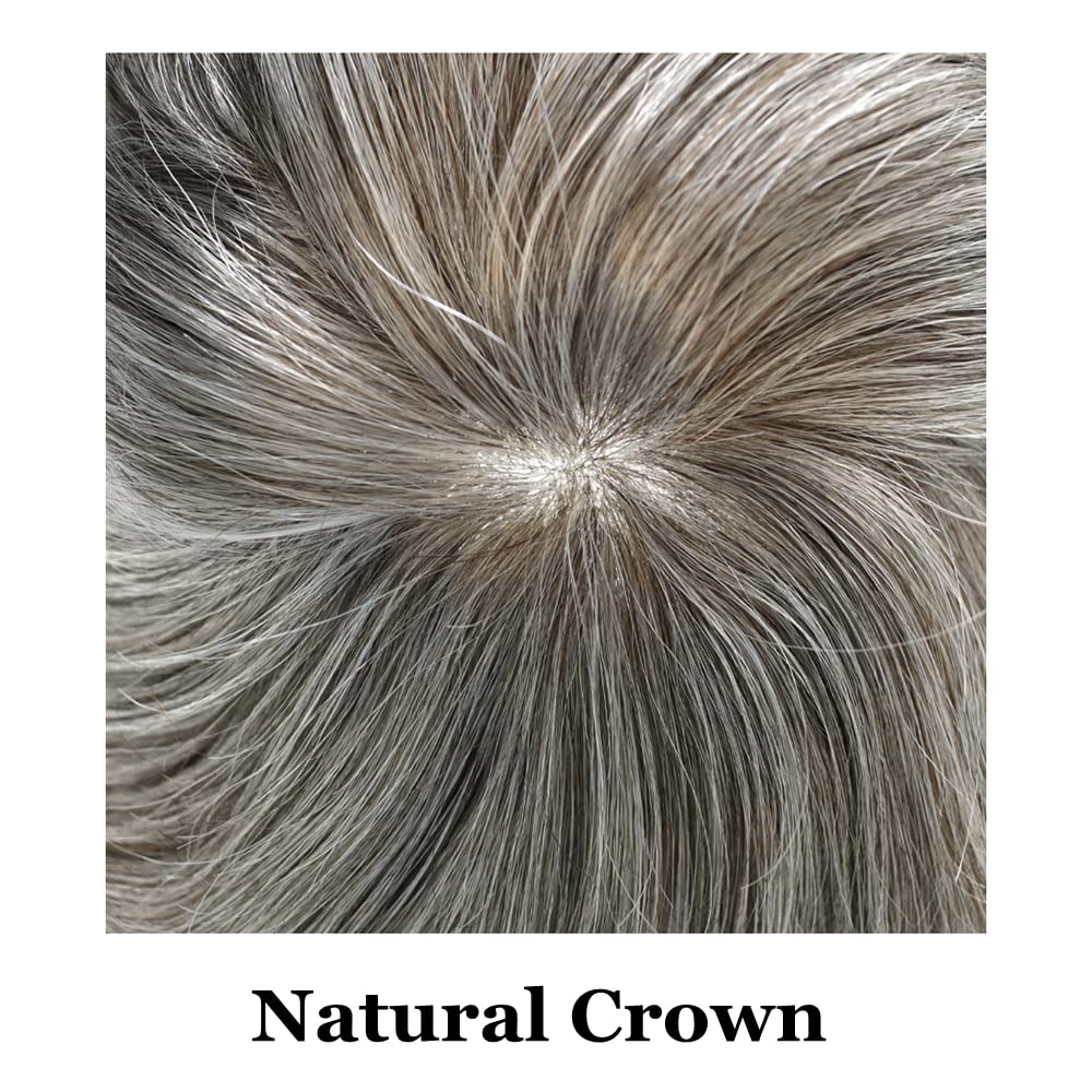 Toupee para hombre, Protesis Capilar para hombre, sistema de reemplazo de cabello humano natural inyectado piel de polietileno completo para hombre,