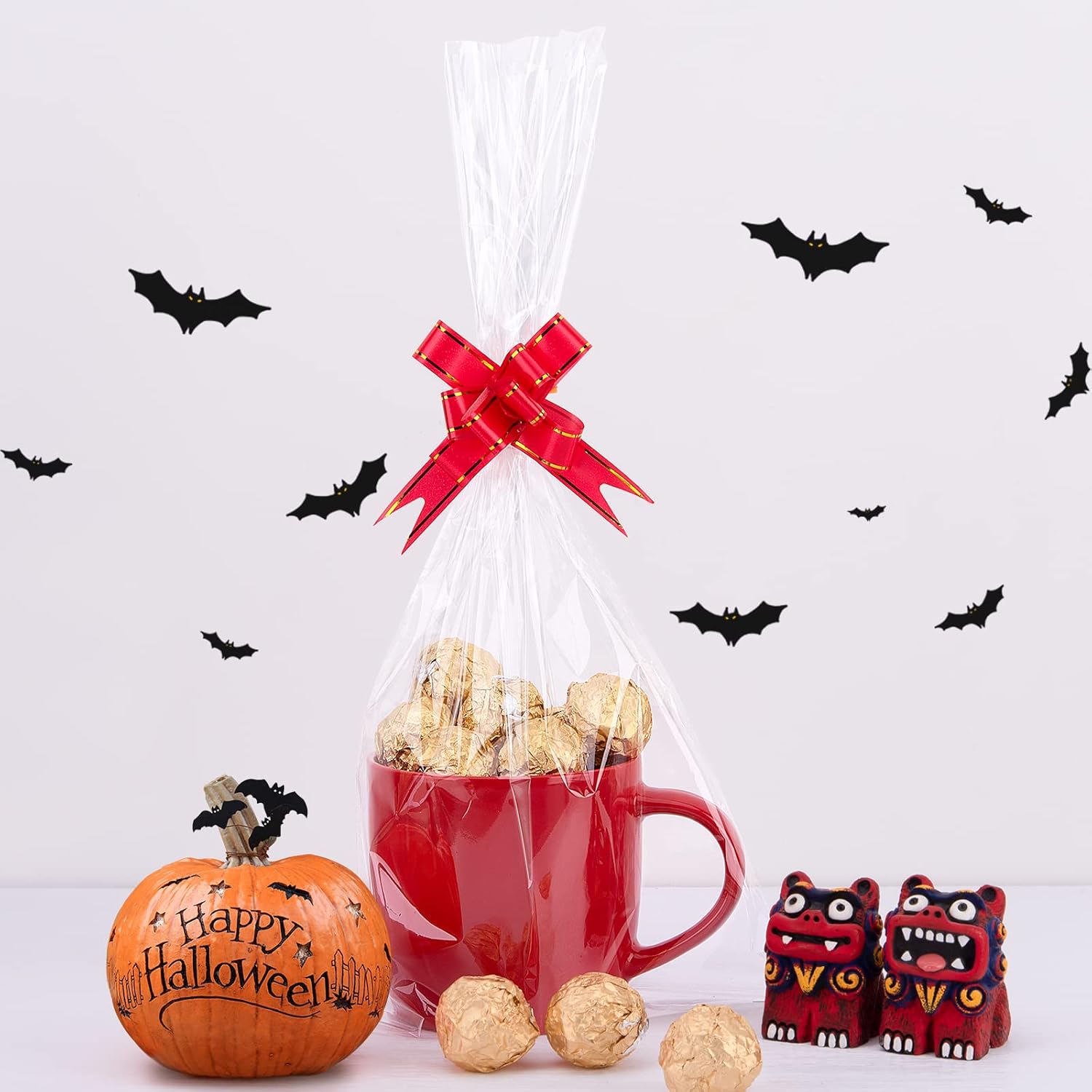 Awpeye Bolsas de celofán de 8 x 16 pulgadas, paquete de 100 bolsas de regalo de celofán, bolsas transparentes anchas de celofán para tazas, botellas