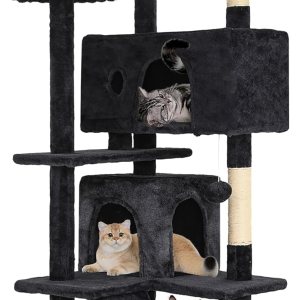 247 Shop at Home Court – Torre de árbol para gatos de interior de 54 pulgadas, varios niveles con postes rascadores para gatos, casa de pie para 247 Shop at Home Court – Torre de árbol para gatos de interior de 54 pulgadas, varios niveles con postes rascadores para gatos, casa de pie para