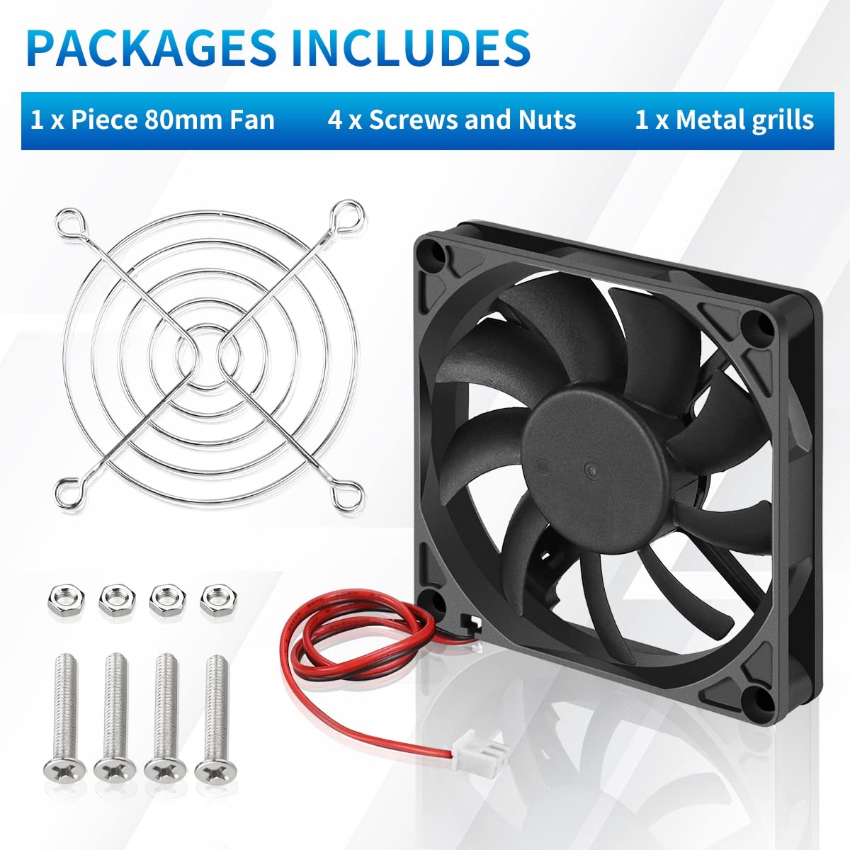 Wathai Ventilador Coolng de 3.150 in x 0.591 in 12 V CC 2 pines doble bola de alto rendimiento sin escobillas ventilador de caja