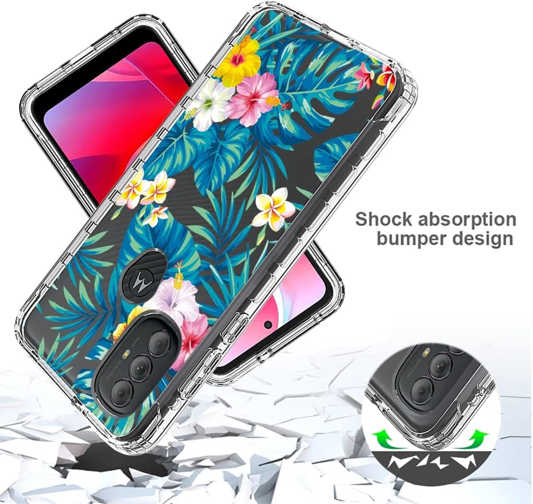 Funda para Moto G Power 2022 con protector de pantalla de vidrio templado, cuerpo completo, a prueba de golpes, transparente, suave, funda