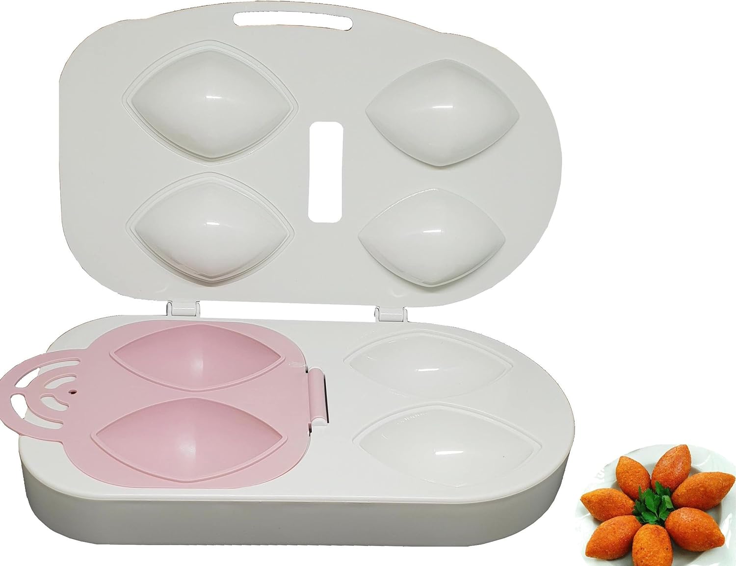 DLK – Molde Kibbeh Pratic, aparato de albóndigas rellenas, molde para hacer albóndigas rellenas – Molde de prensado para icli kofte turco, multicolor