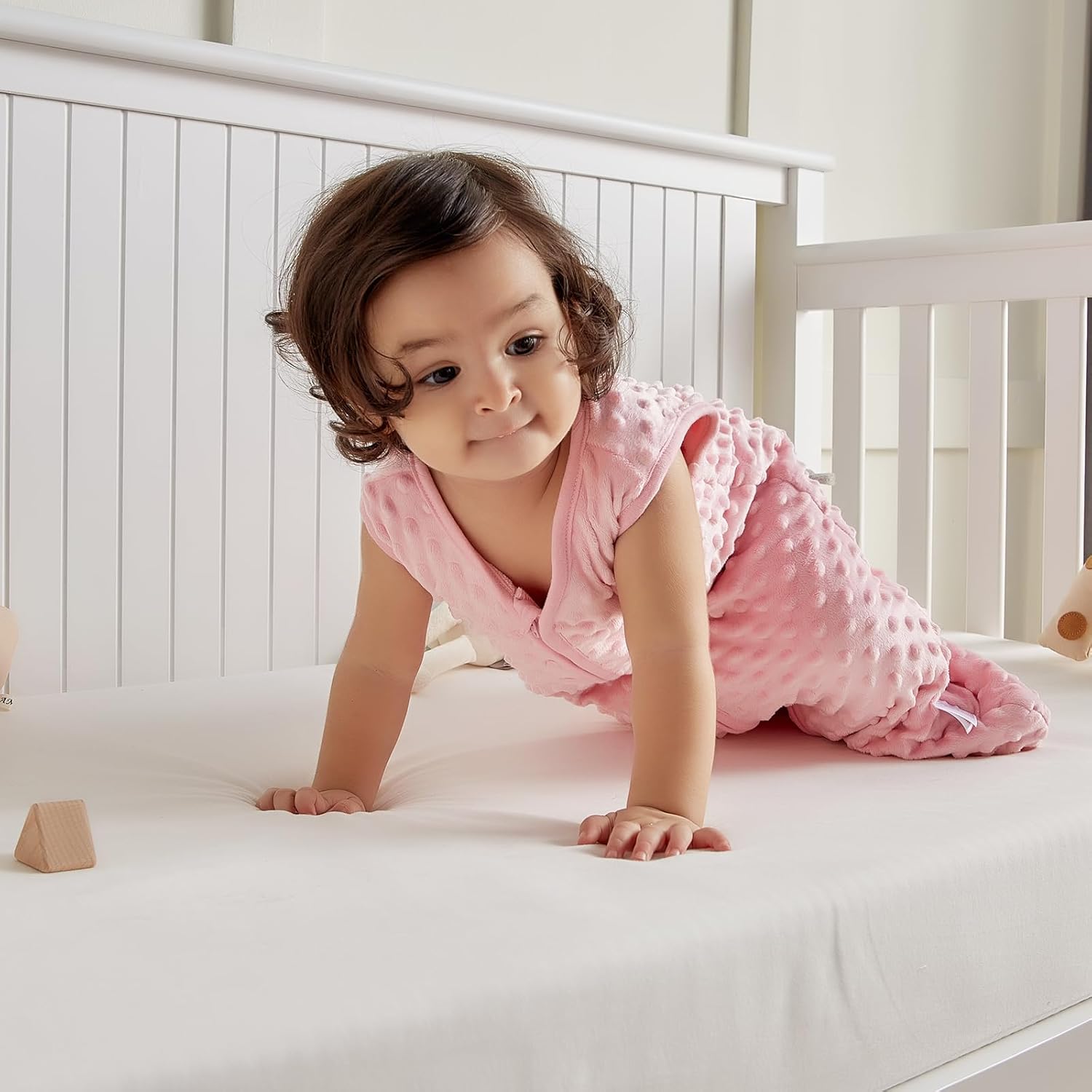 DaysU Saco de dormir para bebé con puntos calmantes TOG 2.5, manta sin mangas para bebé de 12 a 18 meses con cremallera de 2 vías, saco de dormir de