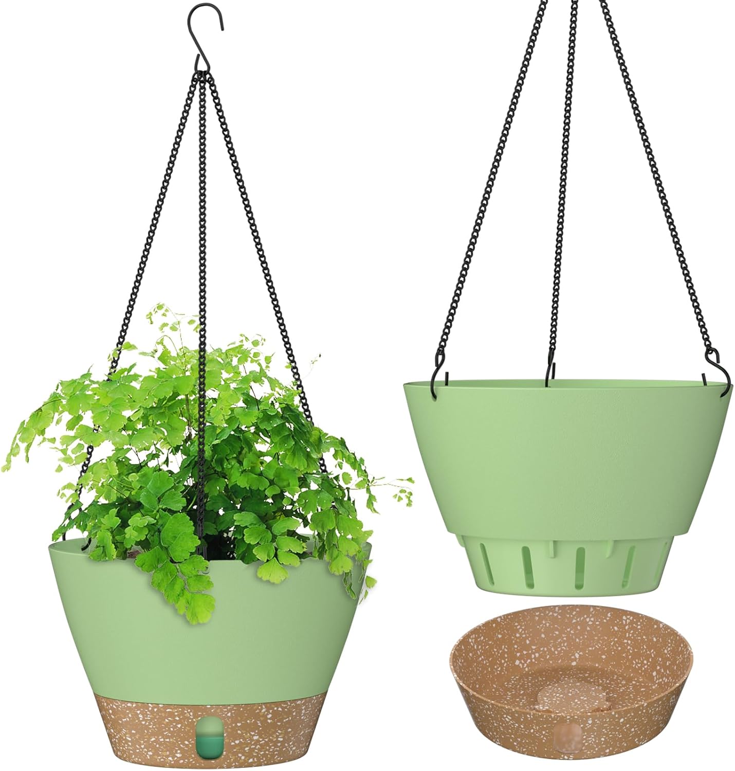 ZMTECH Juego de 2 macetas colgantes para plantas de interior, macetas colgantes de riego automático para plantas colgantes para plantas colgantes al