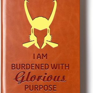 Loki – Cuaderno de cuero con texto en inglés “I Am Burdened With Glorious Purpose Leather Boodened With Glorious Purpose (loki + dorado) Loki – Cuaderno de cuero con texto en inglés “I Am Burdened With Glorious Purpose Leather Boodened With Glorious Purpose (loki + dorado)