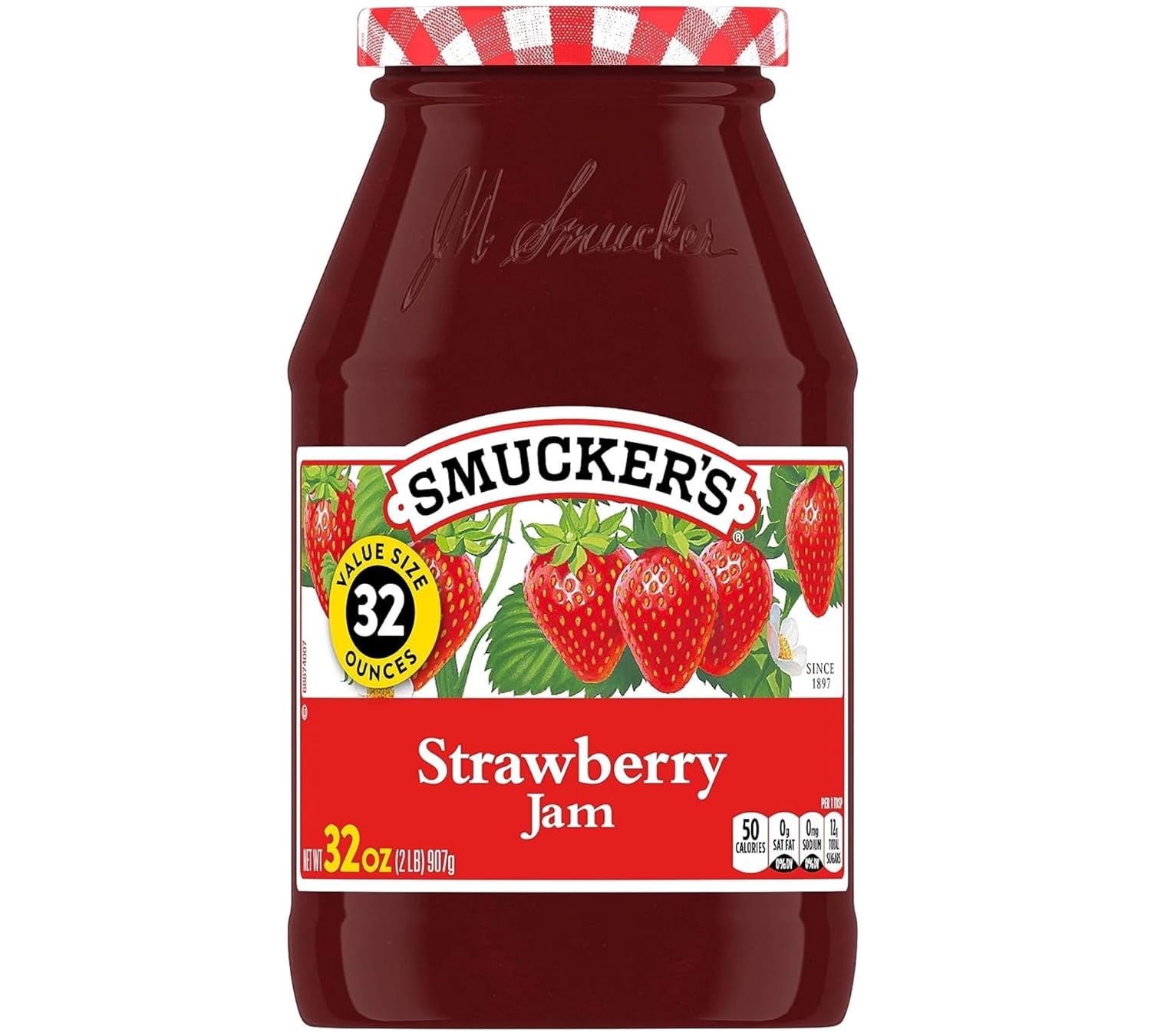 Strawberry Jam es libre de gluten, sin OMG y sin MSG añadido  Mermelada de fresa saludable para niños y adultos, una fruta dulce para untar, tarro