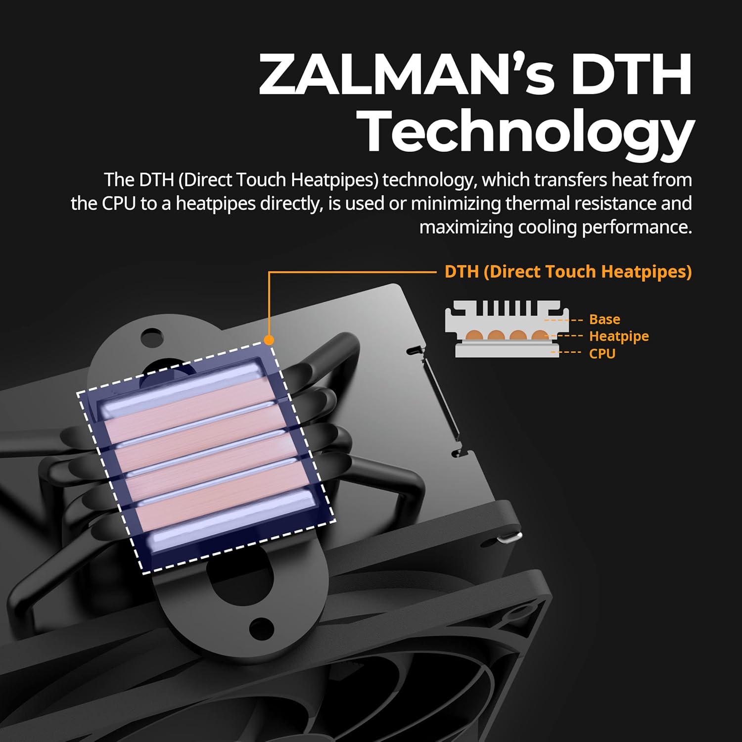 Zalman CNPS 10X Performa Black, enfriador de CPU de rendimiento extremo, compatible con LGA1700, potente ventilador anular de 5.315 in, 1500 RPM, 75