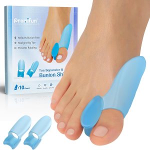 Promifun Protector de cojín para juanetes, paquete de 10 almohadillas correctoras de juanetes con separador para dedo gordo del pie, protector de Promifun Protector de cojín para juanetes, paquete de 10 almohadillas correctoras de juanetes con separador para dedo gordo del pie, protector de