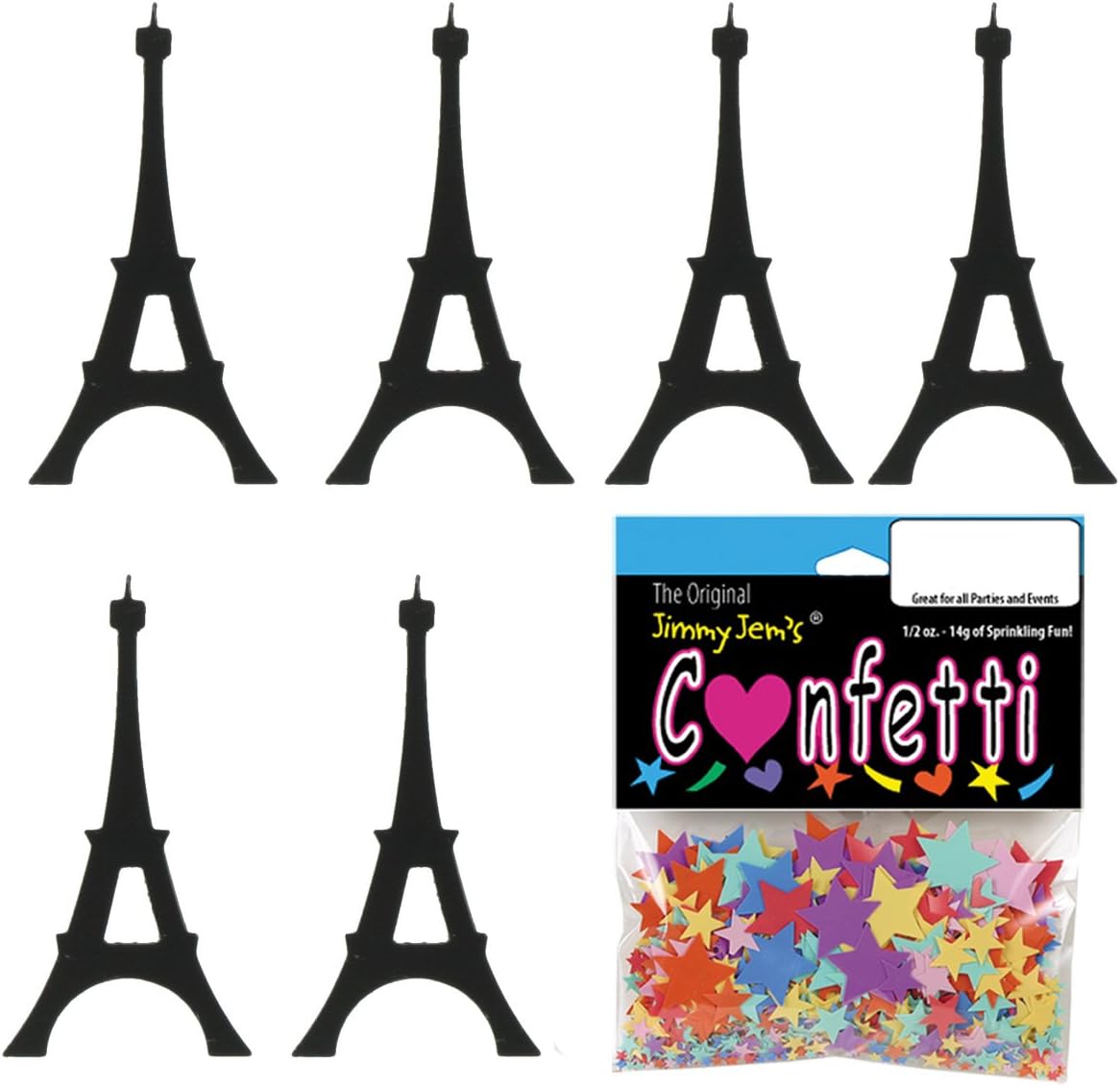 Confeti Torre Eiffel Negro – 4 bolsas de media onza (2 onzas) #9278 Q02