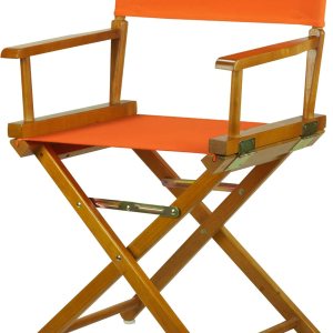 Casual Home – Silla de director de 18.0in, marco de roble miel con lienzo color mandarina Casual Home – Silla de director de 18.0in, marco de roble miel con lienzo color mandarina