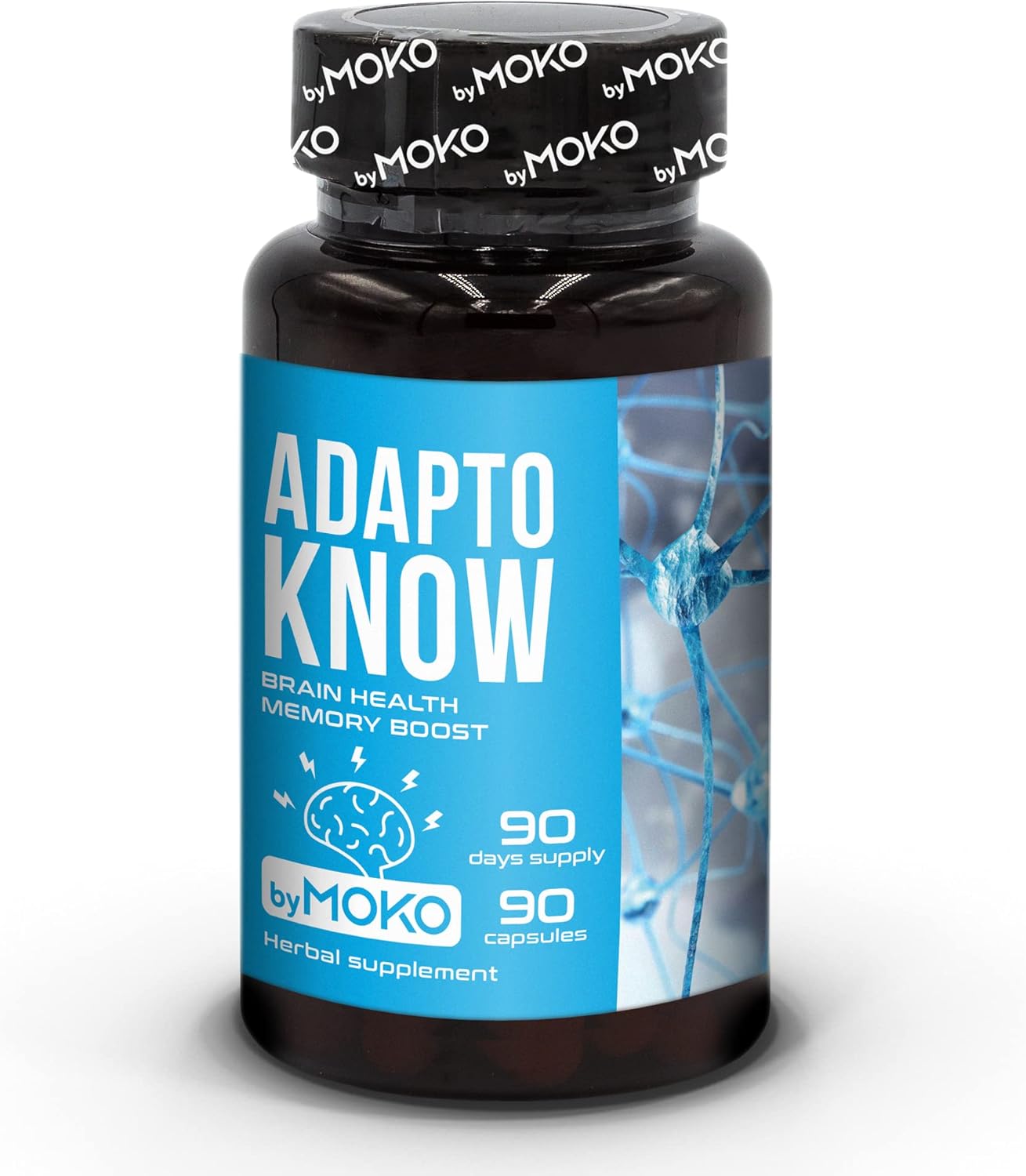 AdaptoKNOW Suplemento cerebral para memoria, concentración y concentración  Ashwagandha Ginkgo Biloba Siberian Ginseng Siberiano Nootropics