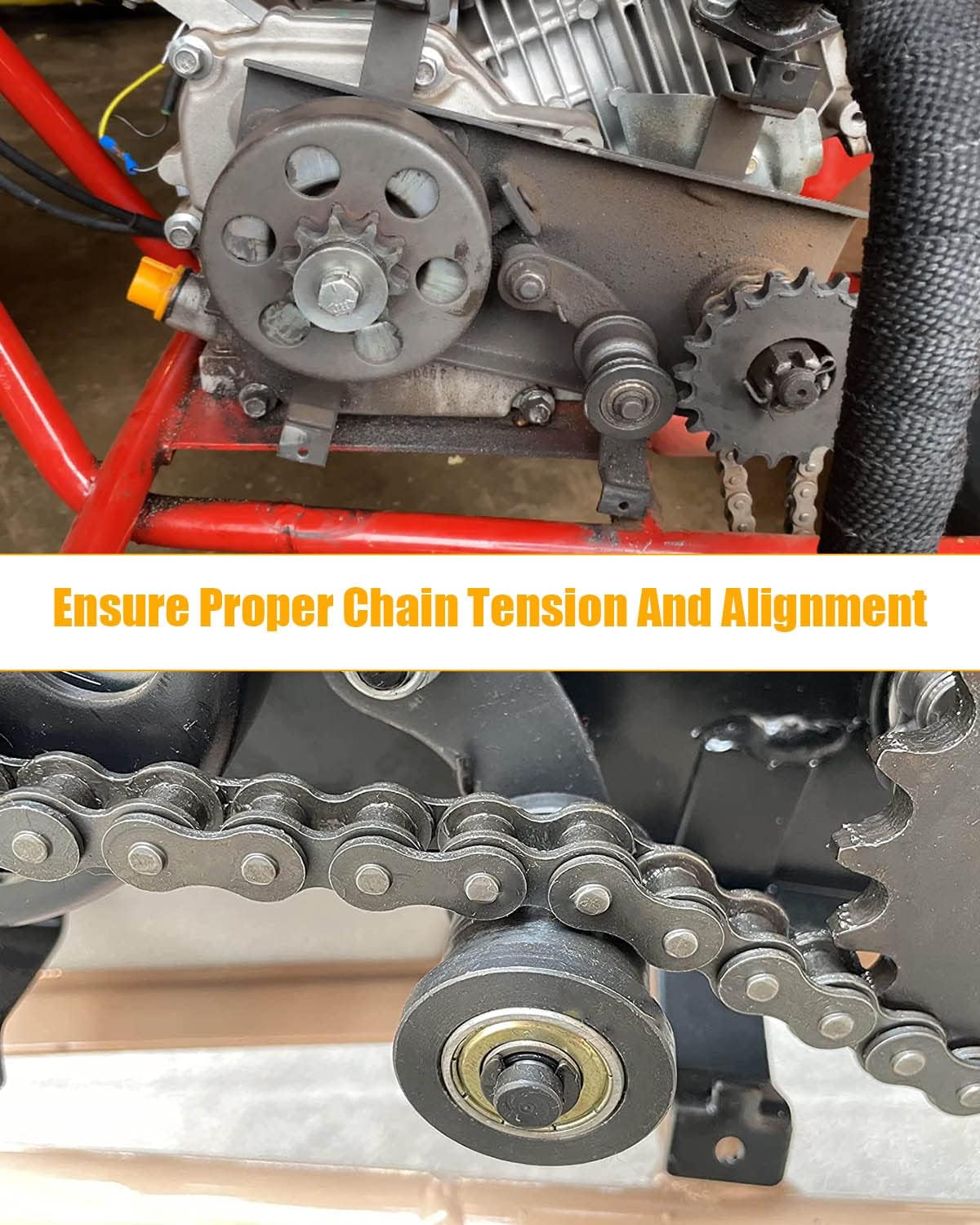 Tensor de cadena con rodillo de 1-34 pulgadas apto para CT200U Trail CT200U-EX CT100U Coleman Powersports Mini Bikes Compatible con 196cc 6.5HP