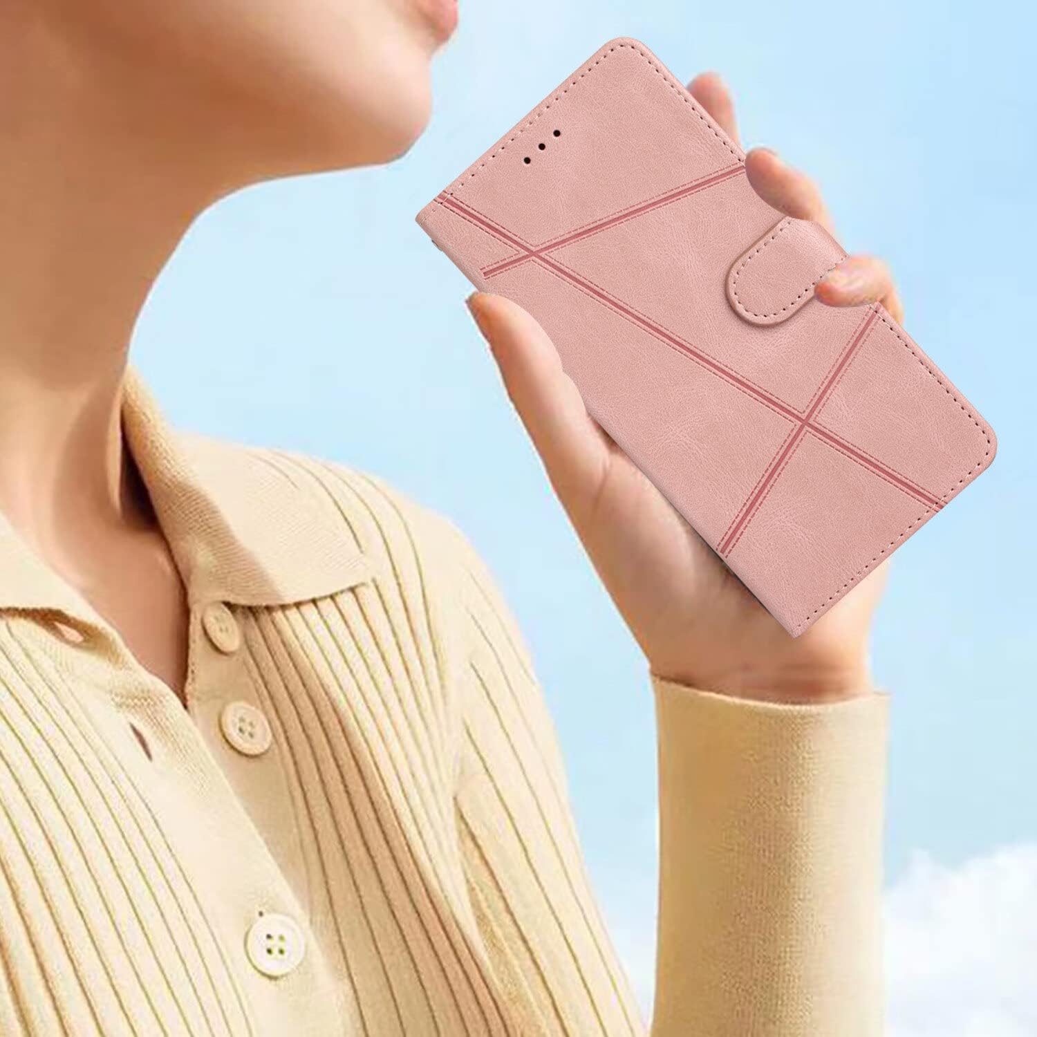 Funda con tapa para iPhone 15  Interior de TPU con soporte de visualización y ranuras para tarjetas  Funda de piel con cartera para teléfono con