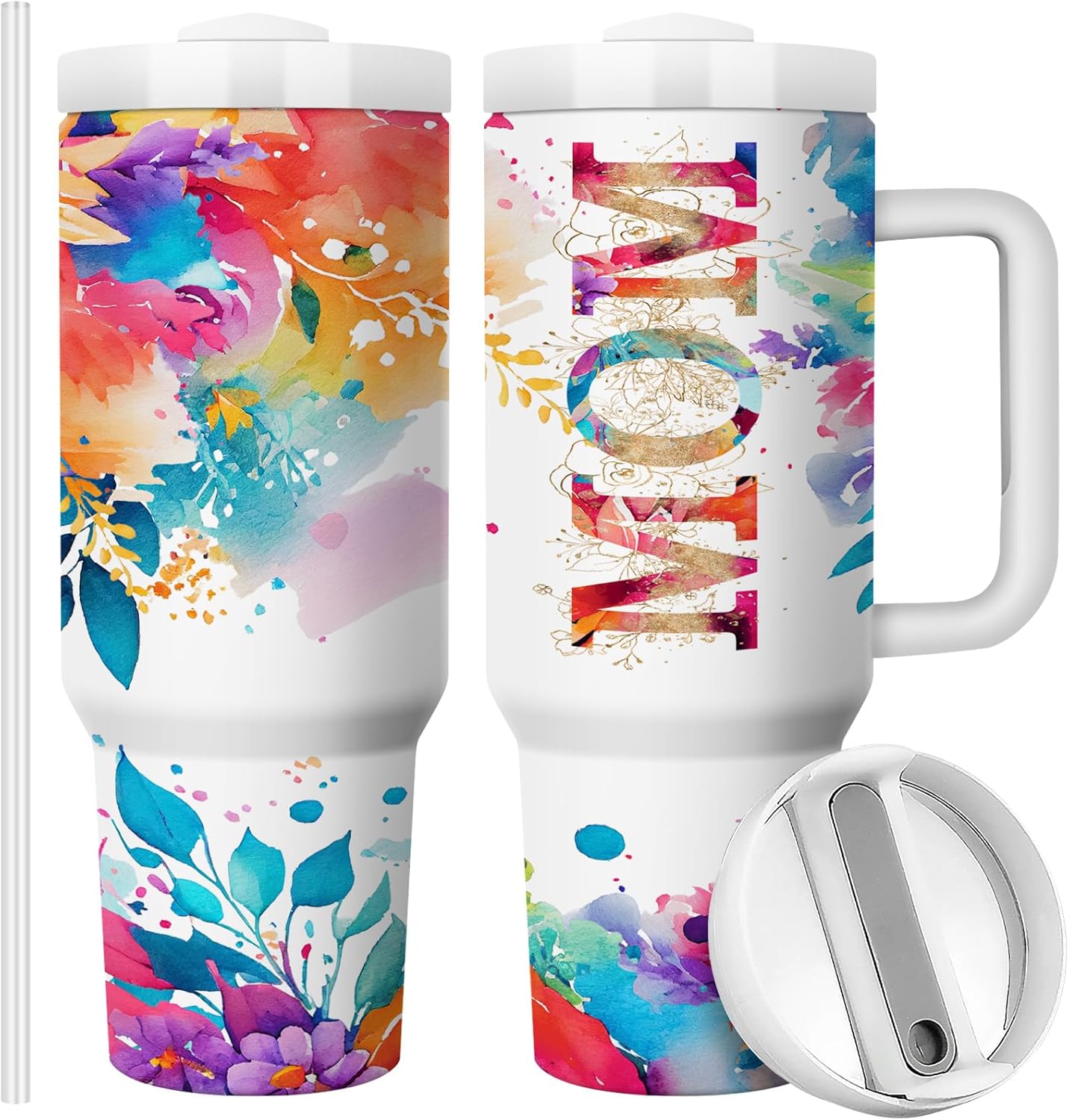 Regalo para mamá  40 onzas para mamá, Navidad, Día de la Madre, cumpleaños, regalo de hija, hijo, vaso de viaje con asa, taza aislada al vacío de