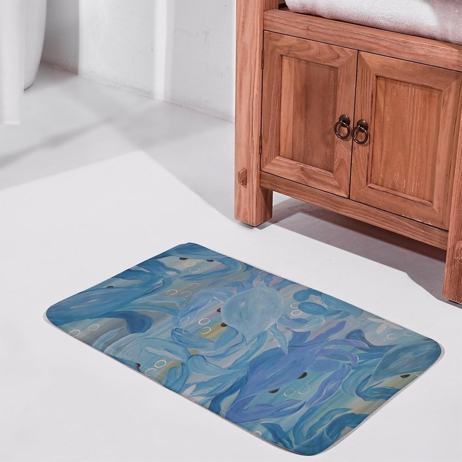 Nufar Tapete retro duradero para fiesta de cangrejos azules, divertido tapete personalizado, tapete de dormitorio, bonito felpudo de amigos,