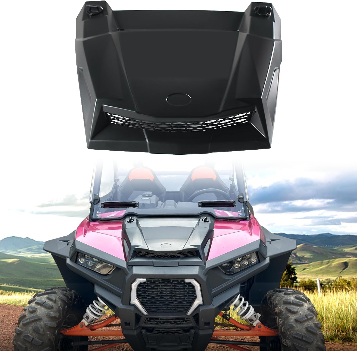 Turbo Hood para RZR XP 1000 14-18, ventilación de entrada de aire negra compatible con Polaris RZR XP Trail S 900 1000 S 2014-2018 Accesorios de