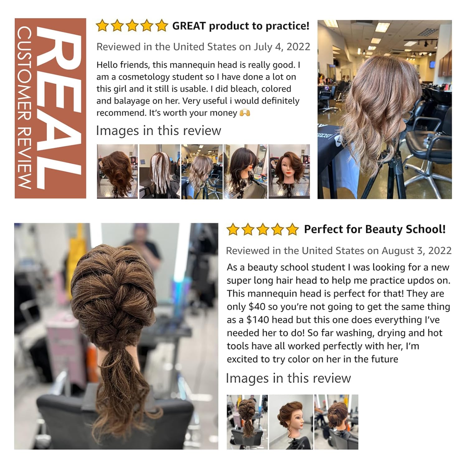 Cabeza de maniquí con cabello humano, cabeza de maniquí de cosmetología de 20 a 22 pulgadas con cabello humano 100% real para trenzar, práctica de