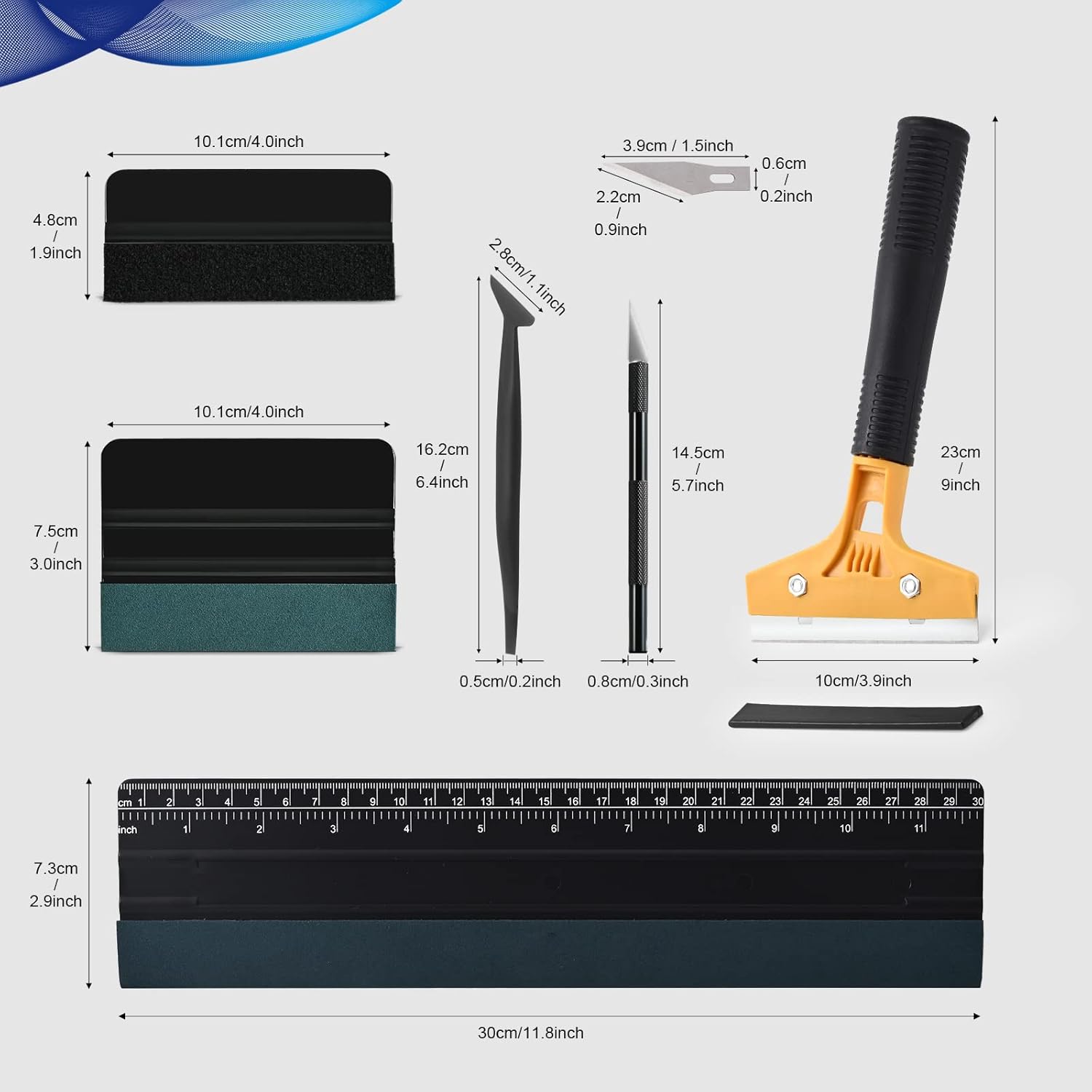 NEWISHTOOL Herramientas de tintado de película de ventana de automóvil, kit de envoltura de vinilo, kit de herramientas de tinte de ventana