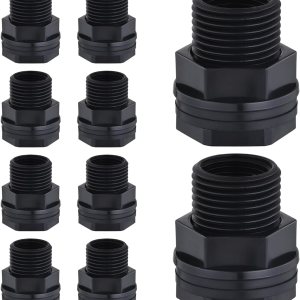 Paquete de 10 accesorios de mamparo, manguera de jardín roscada de 34 pulgadas macho GHT x 12 pulgada hembra NPT conector de tanque de agua de doble Paquete de 10 accesorios de mamparo, manguera de jardín roscada de 34 pulgadas macho GHT x 12 pulgada hembra NPT conector de tanque de agua de doble