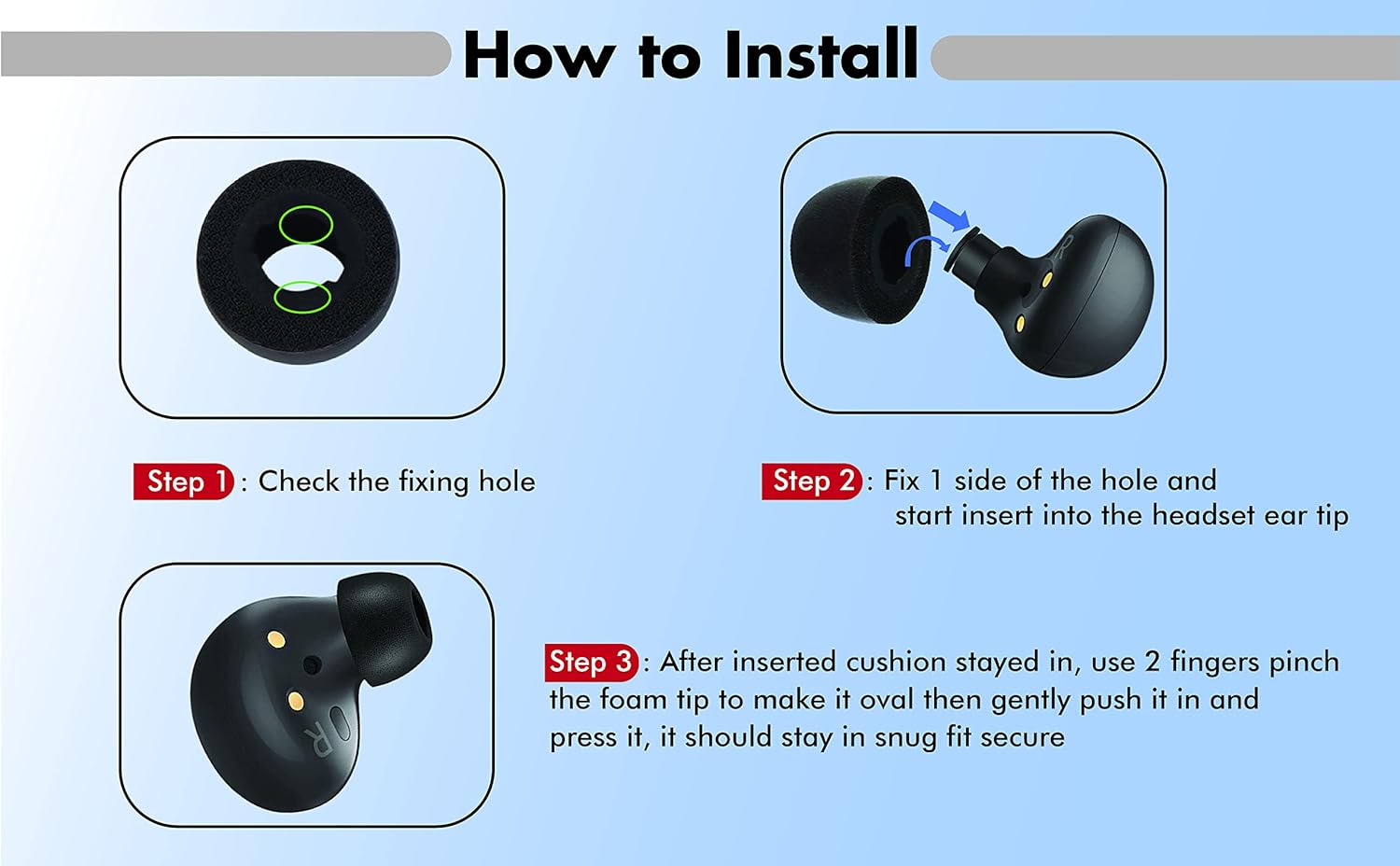 3 pares de almohadillas de espuma viscoelástica para Samsung Galaxy Buds Pro Jabra 85t, almohadillas para auriculares, sin silicona antidolor,