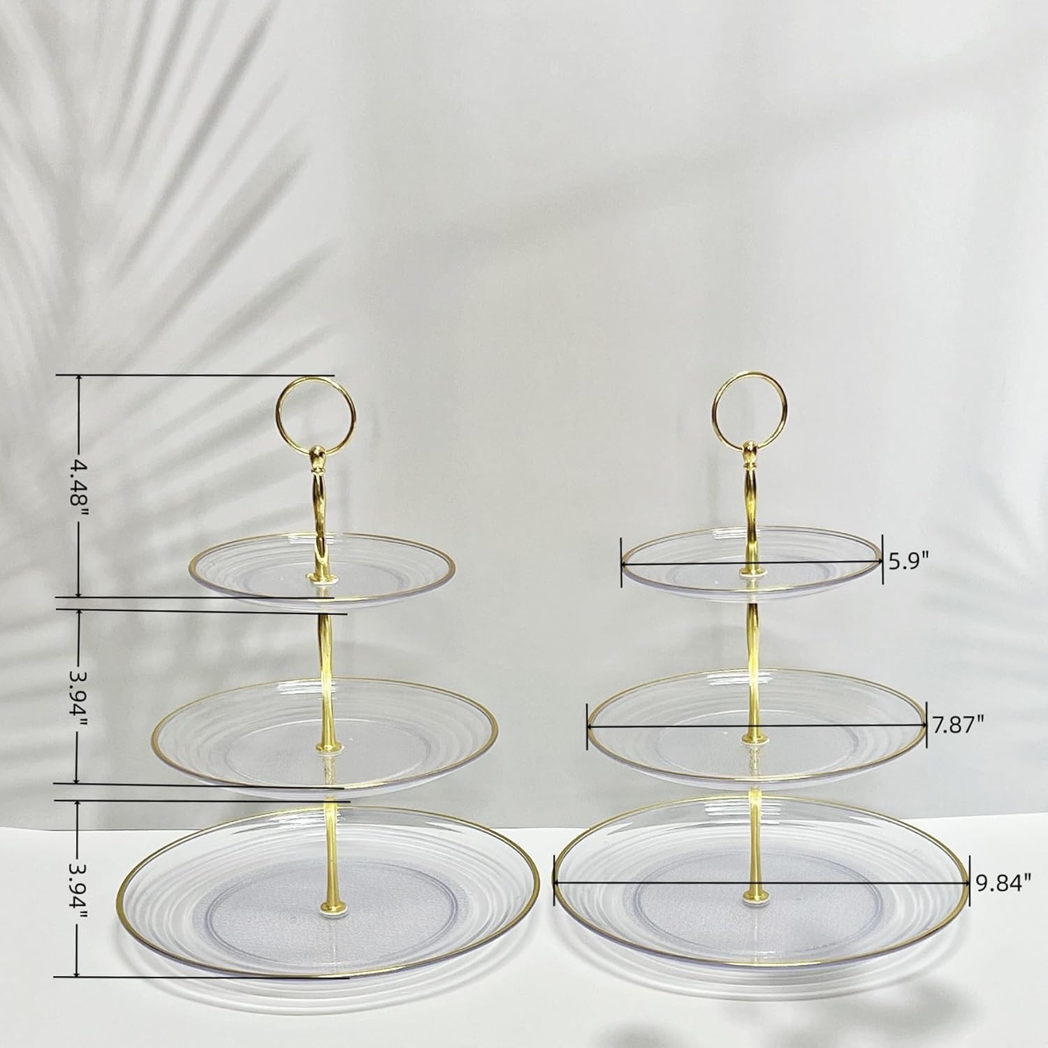 RAUVOLFIA Soporte para cupcakes de 3 niveles, soporte escalonado para tartas, soporte de postres de plástico transparente, bandeja para servir