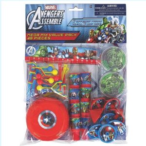 Amscan Avengers – Juego de recuerdos surtidos para fiesta de cumpleaños (48 unidades), 11 x 9 pulgadas, multicolor Amscan Avengers – Juego de recuerdos surtidos para fiesta de cumpleaños (48 unidades), 11 x 9 pulgadas, multicolor
